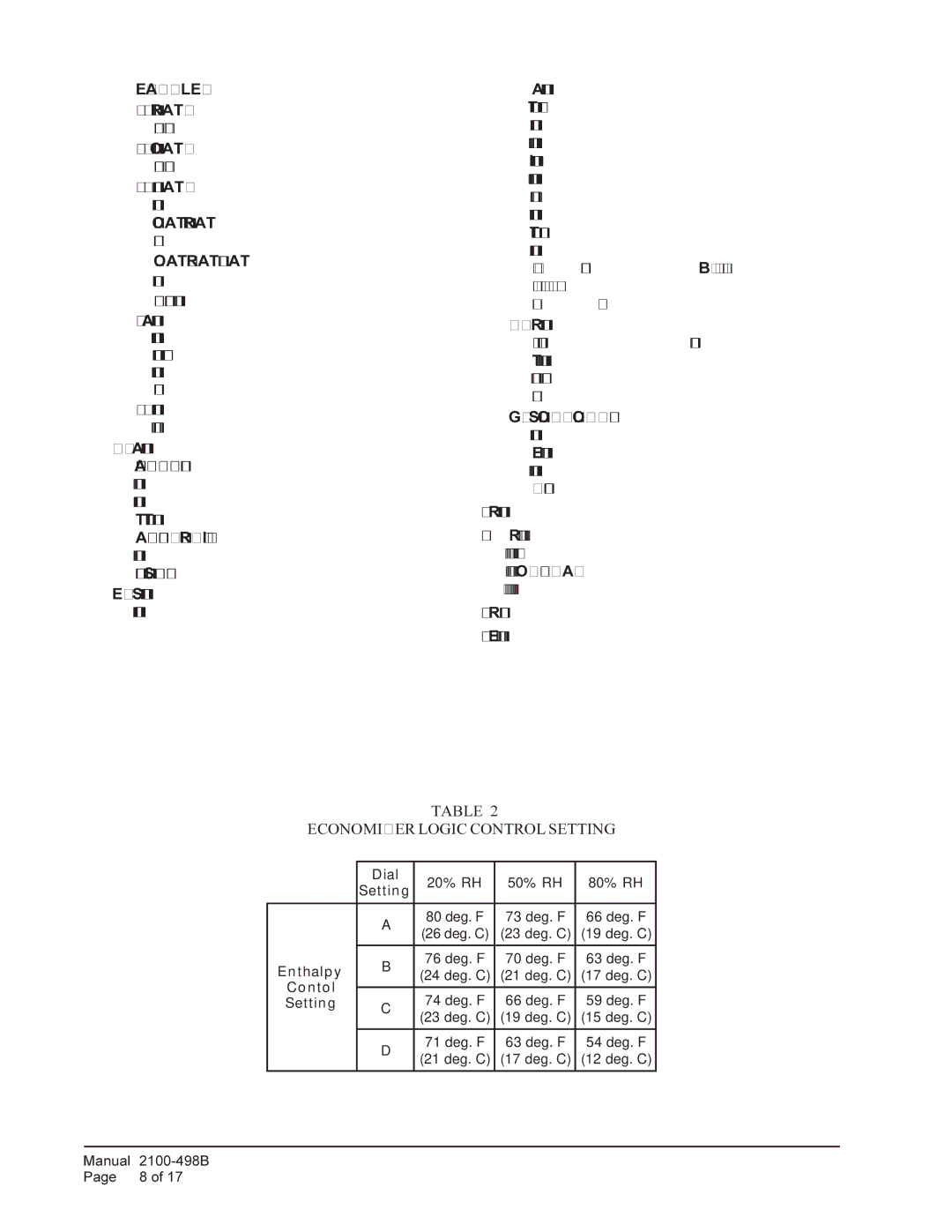 Bard WGEIFM-5C, WGSEIFM-5, WGEIFM-3C installation instructions Example, Economizer Logic Control Setting 