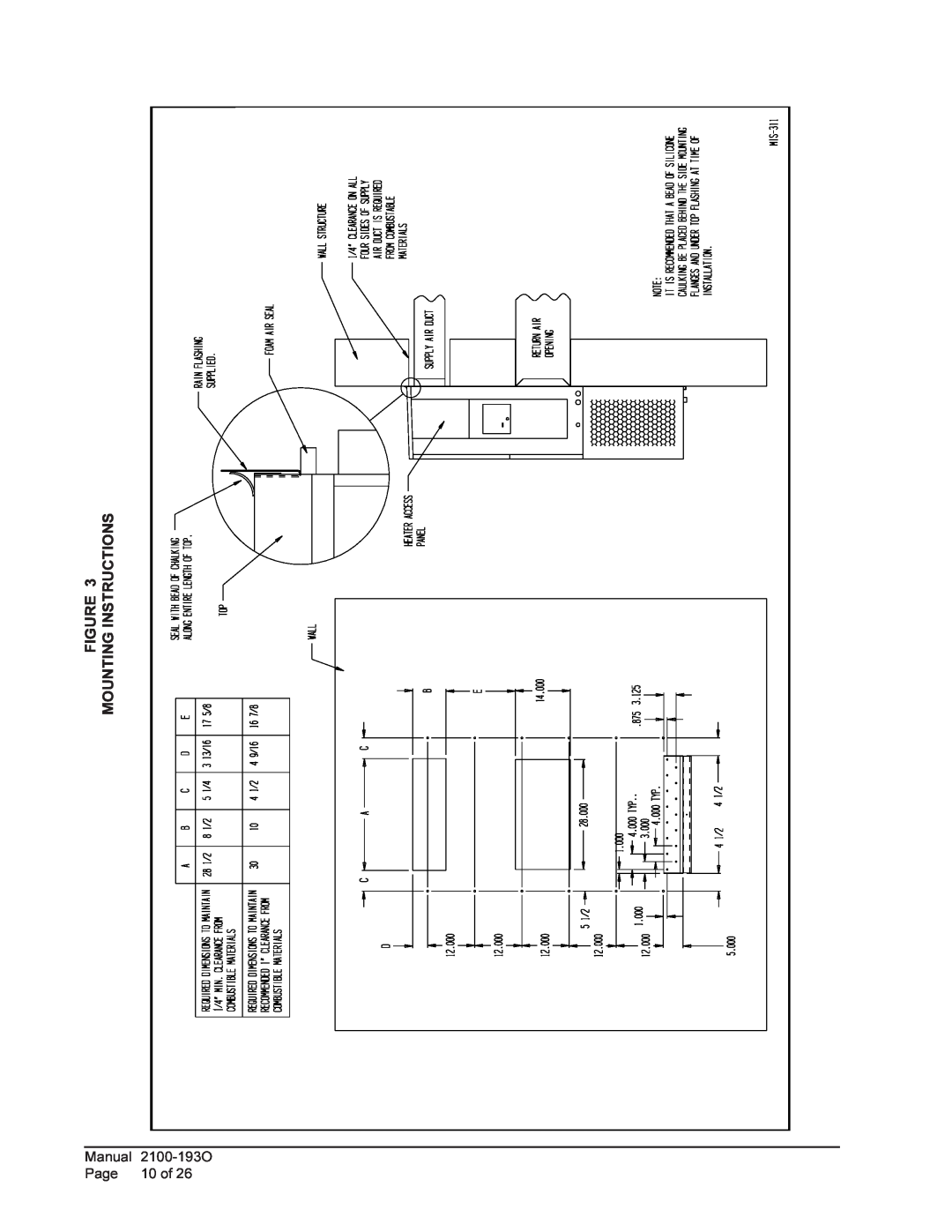Bard WH-301, WH361 installation instructions Mounting Instructions, Manual, Page, 10 of 