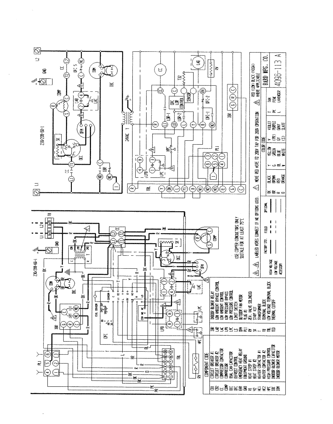 Bard WH602, WH482, WH421 manual 