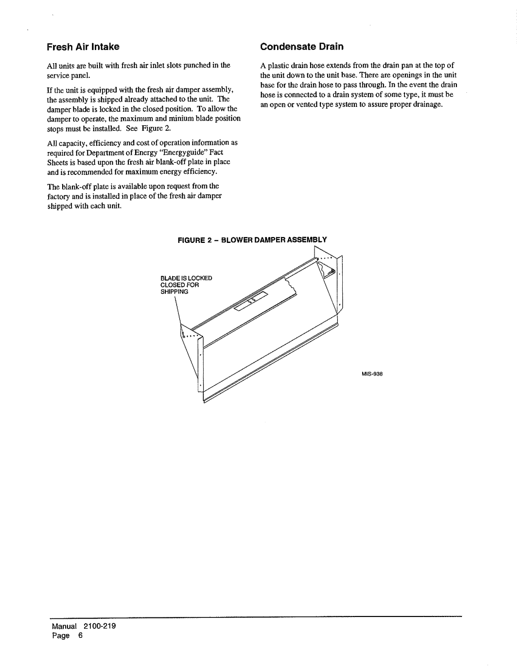 Bard WH421, WH482, WH602 manual 