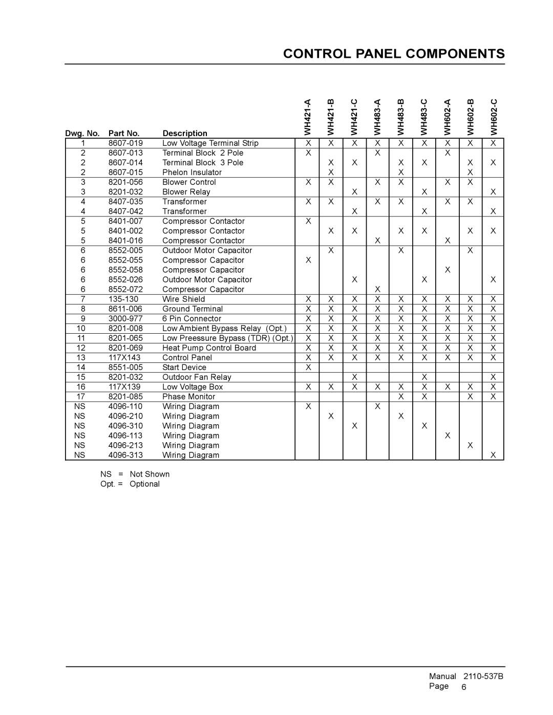 Bard WH483 manual 4096-210 