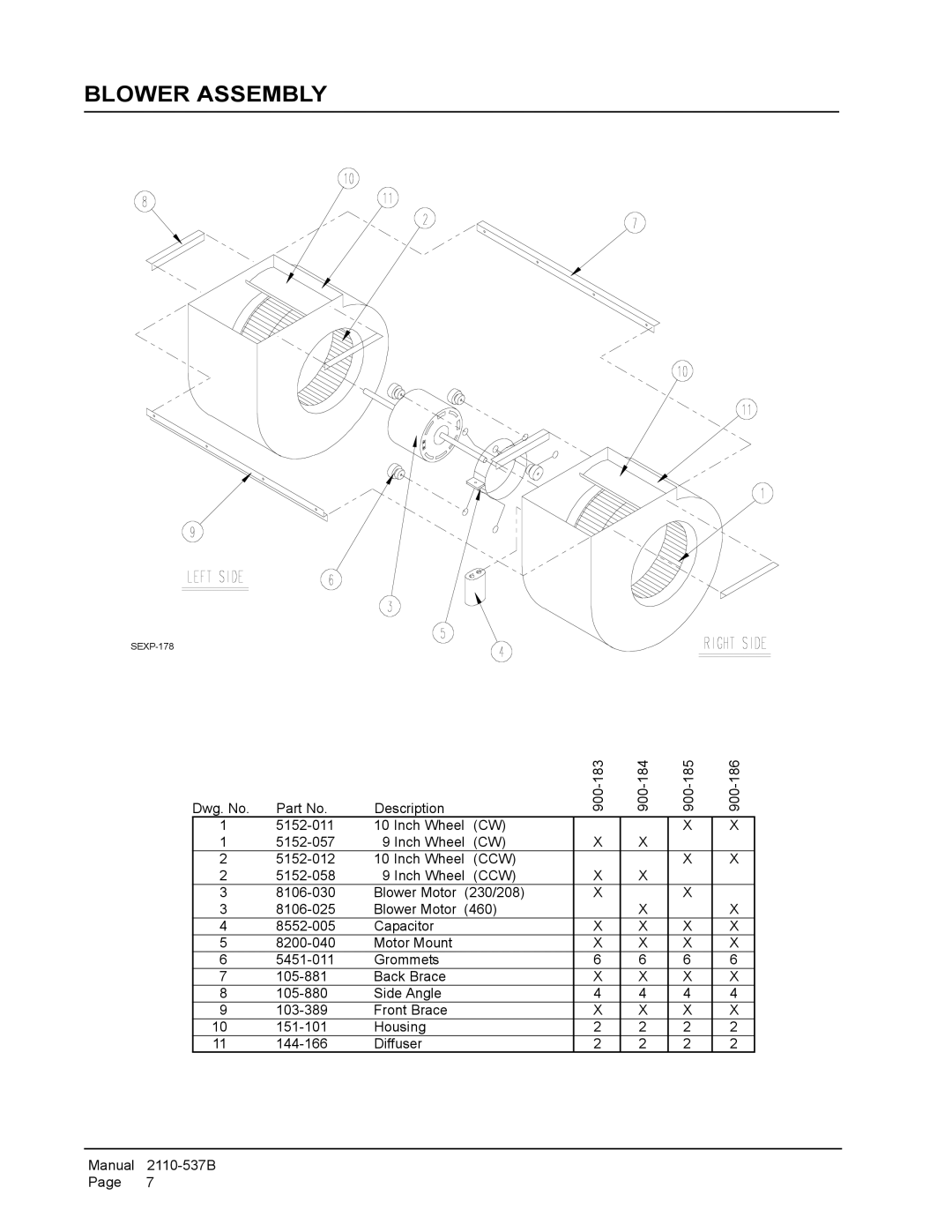 Bard WH483 manual Blower Assembly, Ccw 