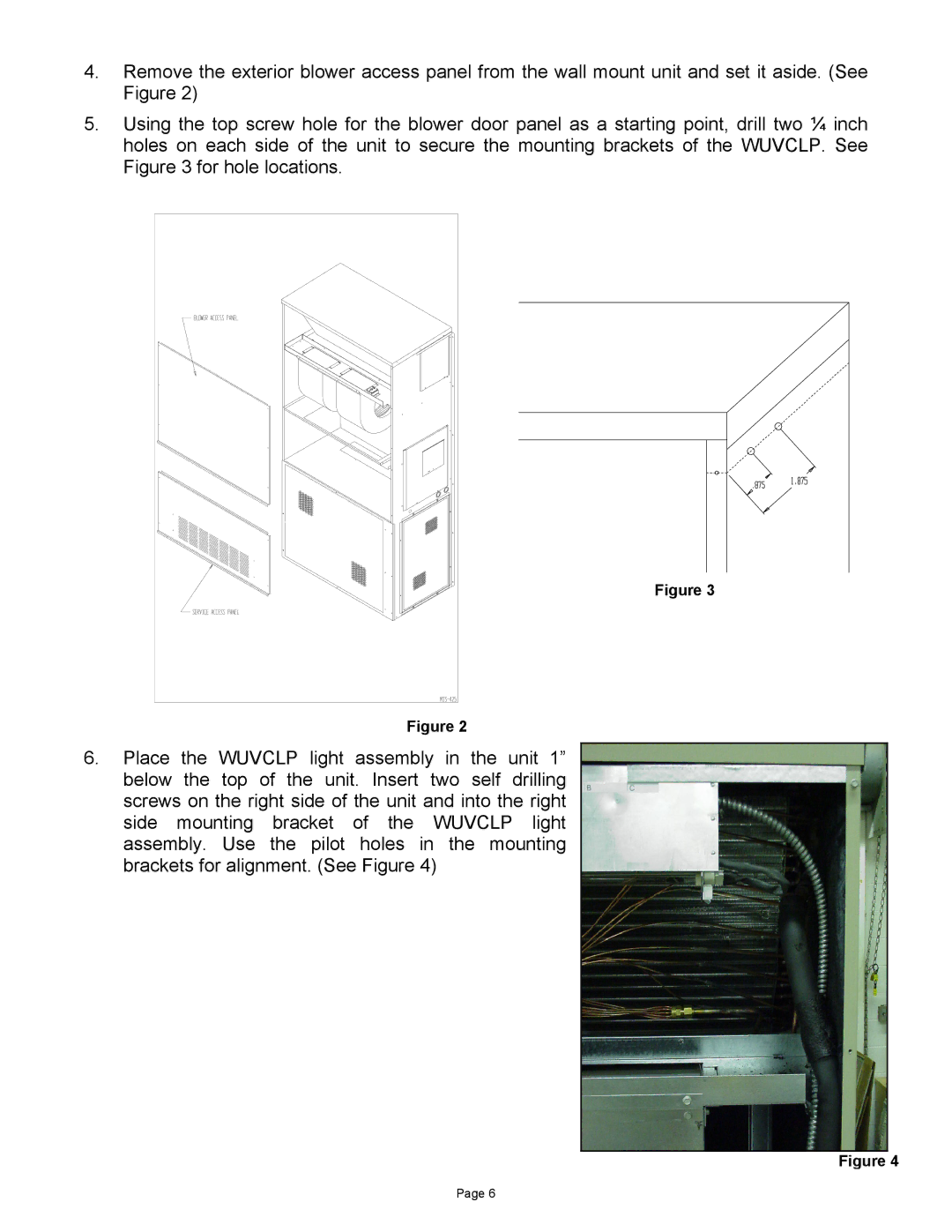 Bard WUVCLP-C, WUVCLP-A installation instructions 