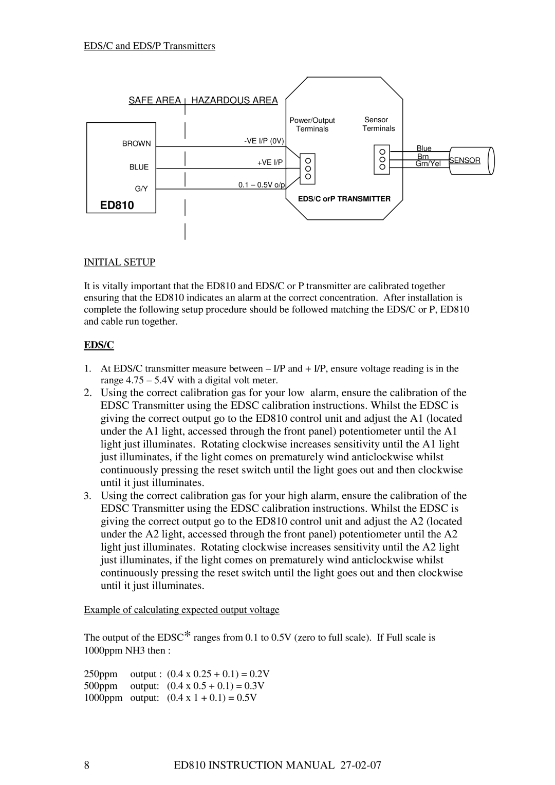 Barnet Ensign Ross ED810 manual Eds/C 