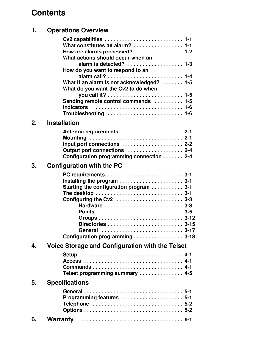 Barnett Engineering ARU CV2 instruction manual Contents 