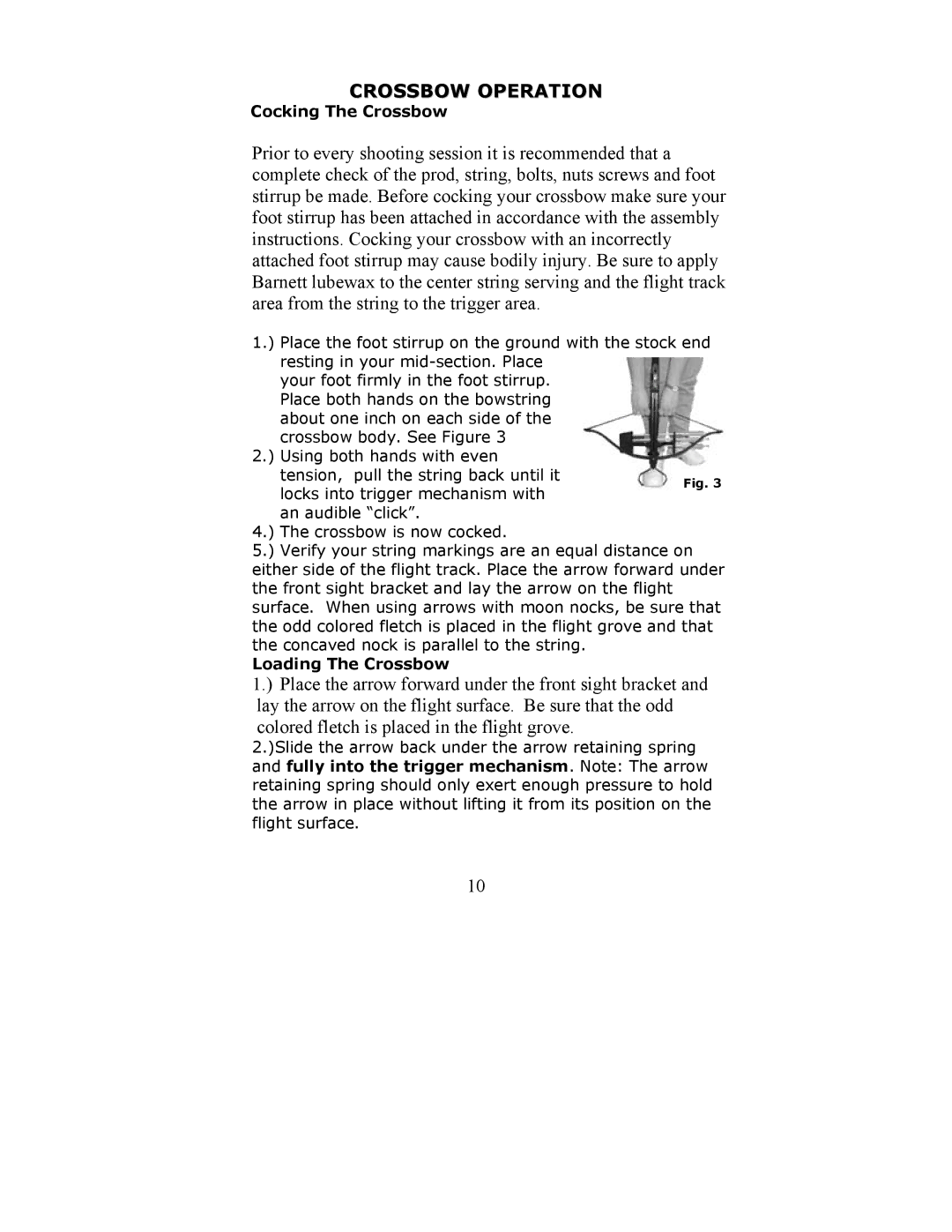 Barnett Engineering RX150 warranty Crossbow Operation 