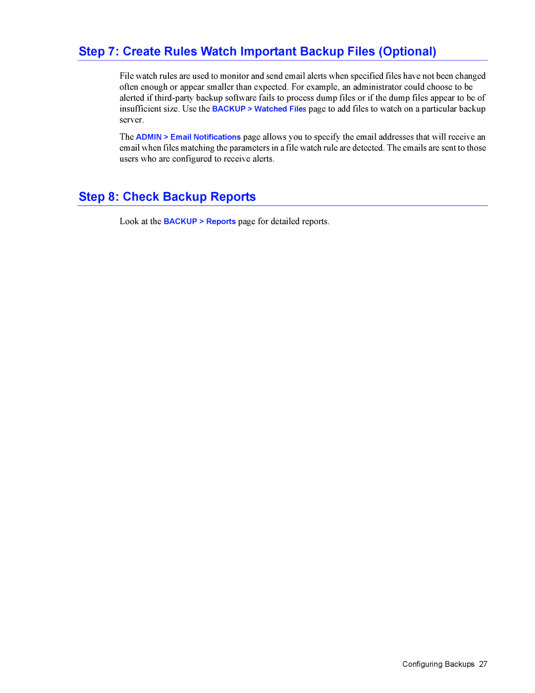 Barracuda Networks 4 manual Create Rules Watch Important Backup Files Optional, Check Backup Reports 