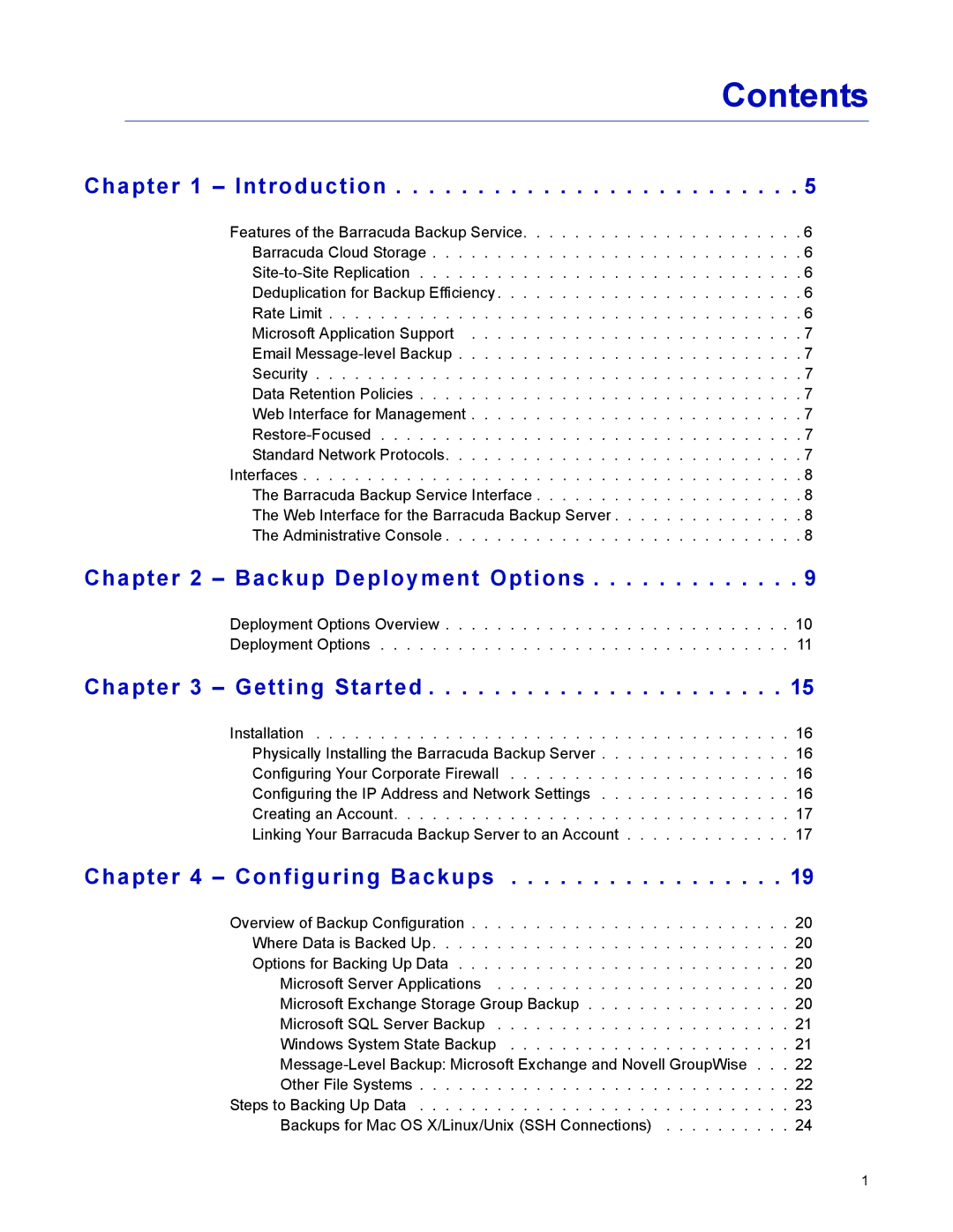 Barracuda Networks 4 manual Contents 