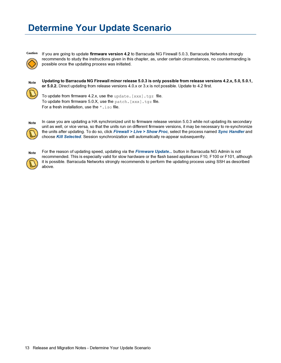 Barracuda Networks 5.0.3 manual Determine Your Update Scenario 