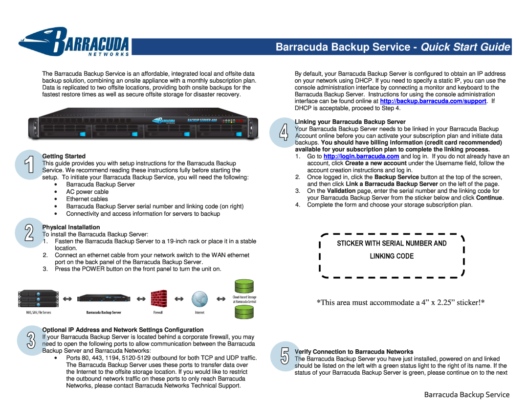 Barracuda Networks Computer Drive quick start Barracuda Backup Service - Quick Start Guide, Getting Started 