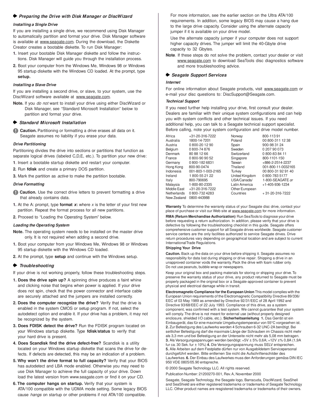 Barracuda Networks ST310215A manual Preparing the Drive with Disk Manager or DiscWizard, Standard Microsoft Installation 