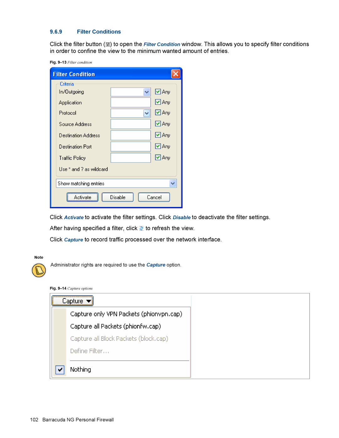 Barracuda Networks VERSION SP4 manual Filter Conditions 