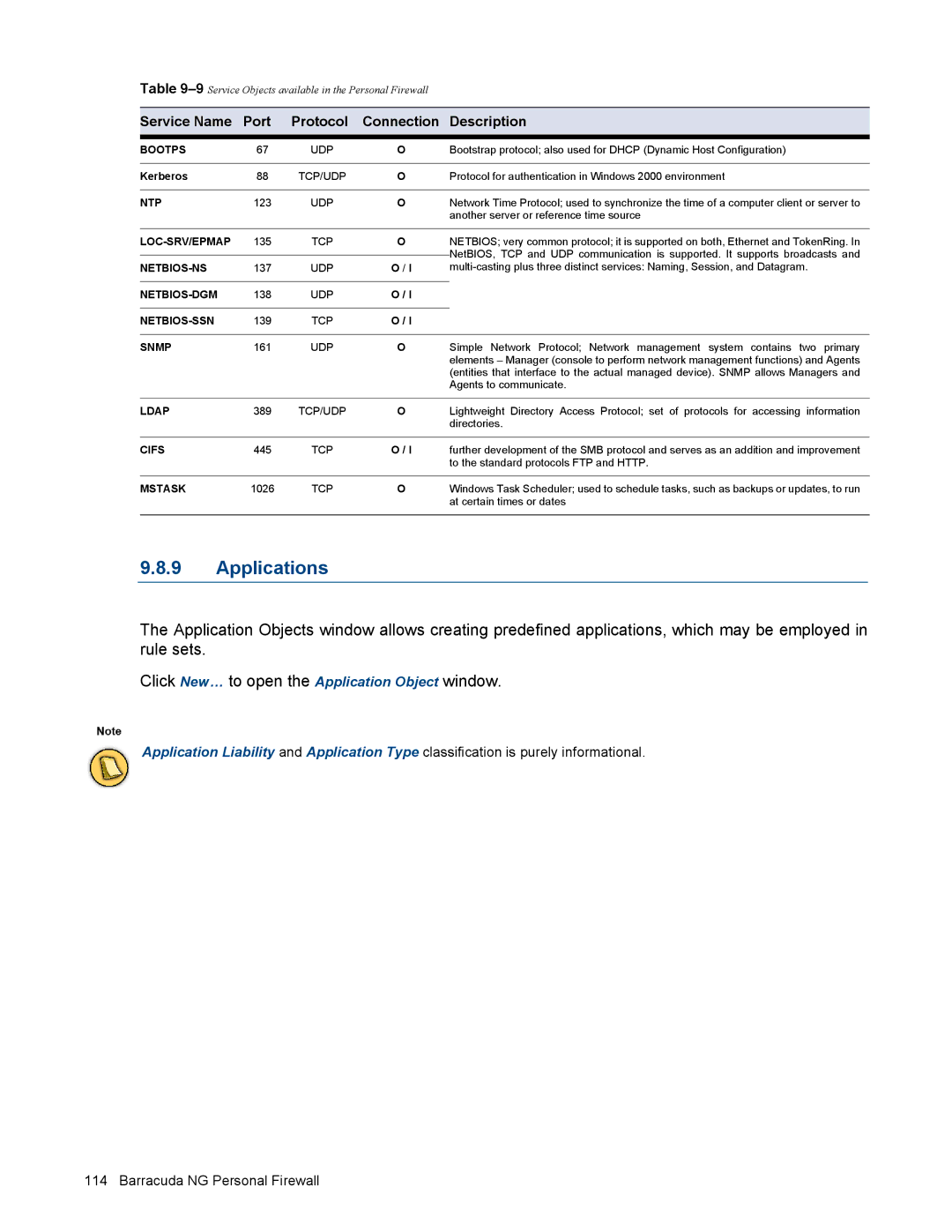 Barracuda Networks VERSION SP4 manual Applications, Kerberos 