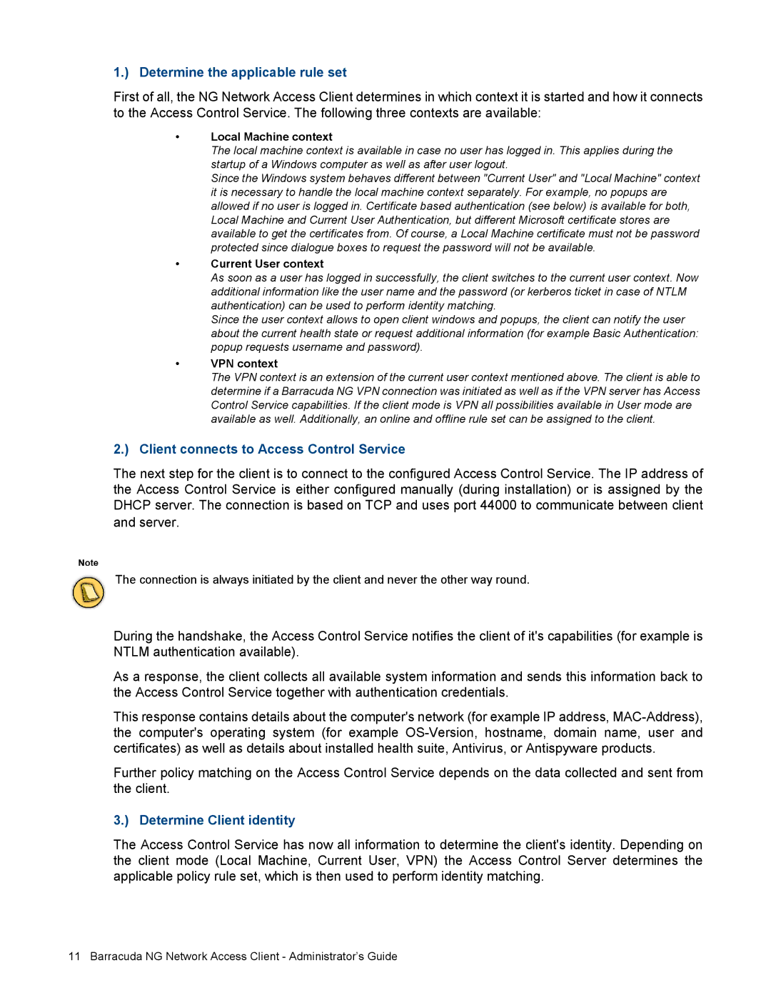 Barracuda Networks VERSION SP4 manual Local Machine context, Current User context, VPN context 