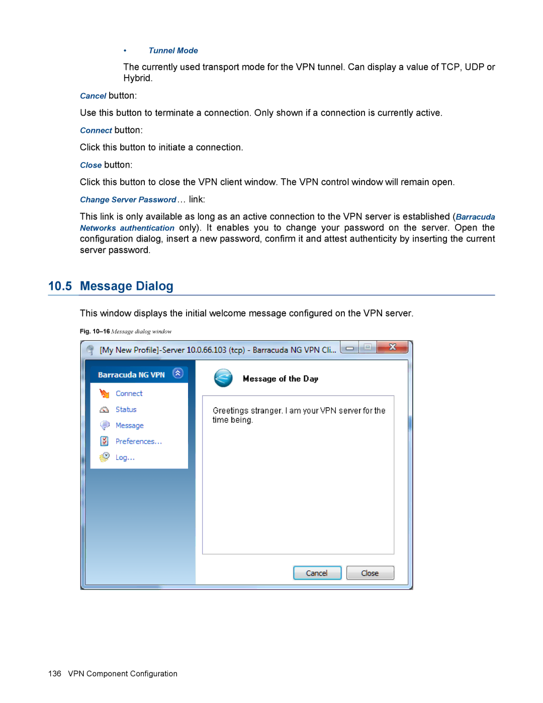 Barracuda Networks VERSION SP4 manual Message Dialog, 16Message dialog window 