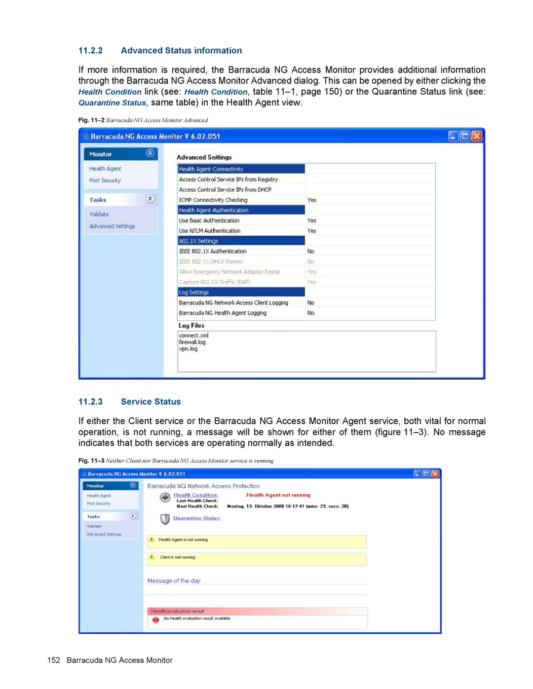 Barracuda Networks VERSION SP4 manual Advanced Status information 