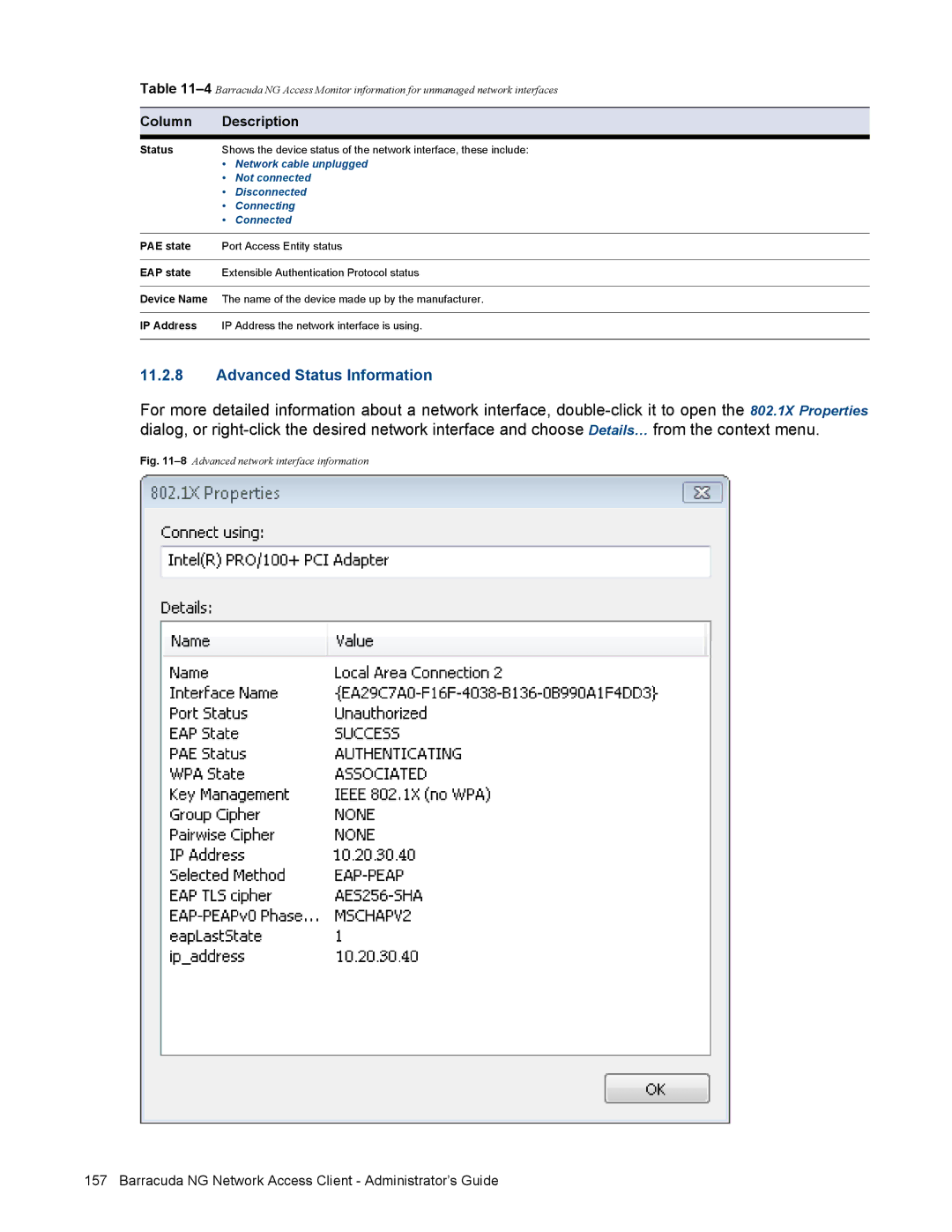 Barracuda Networks VERSION SP4 manual Column Description 