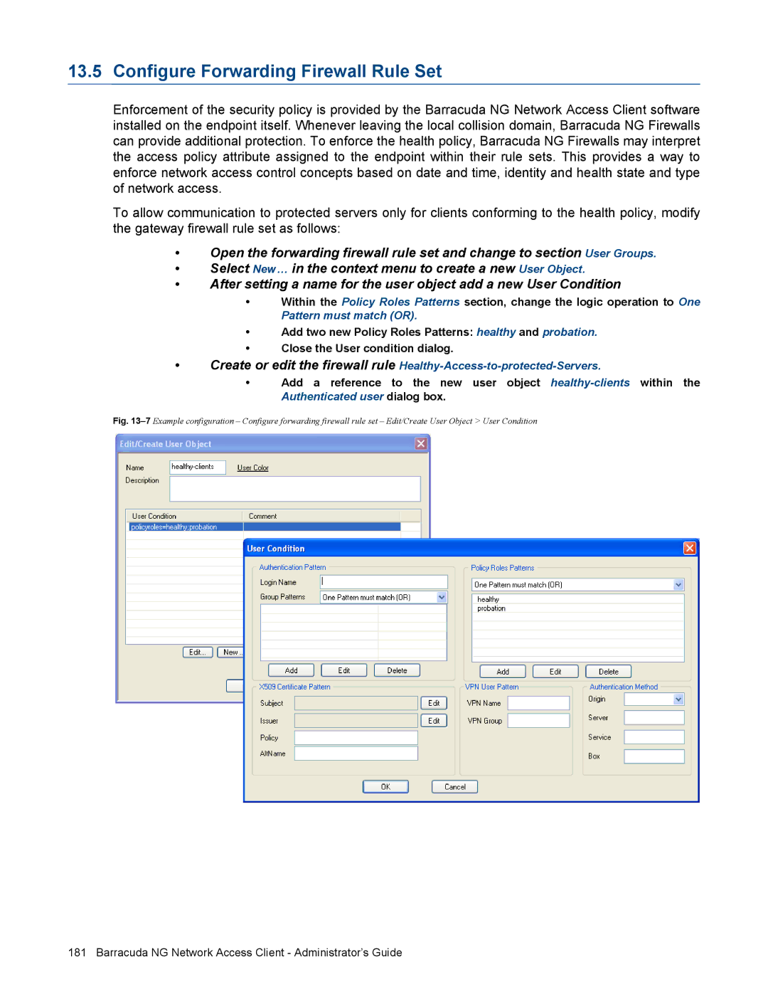 Barracuda Networks VERSION SP4 manual Configure Forwarding Firewall Rule Set 