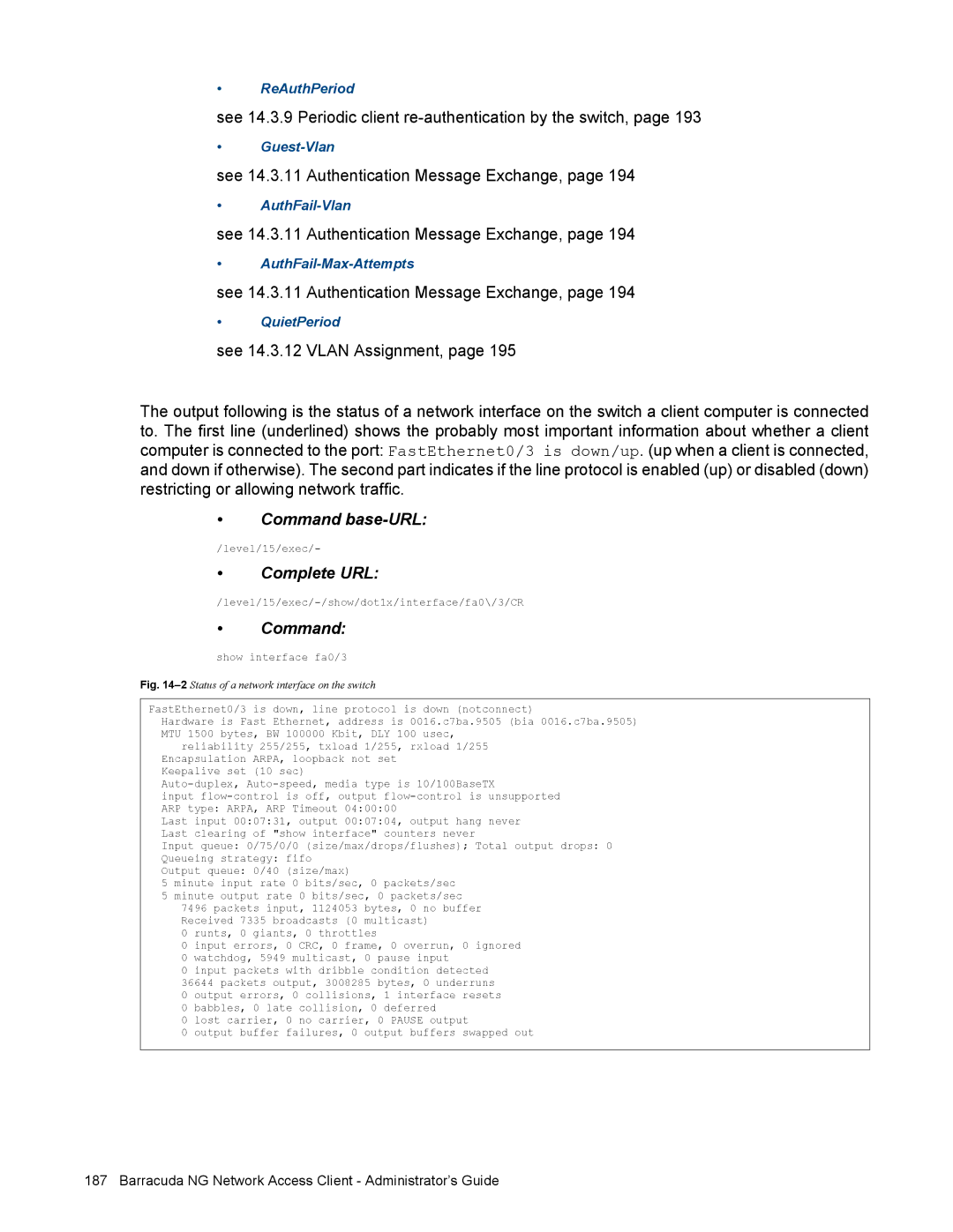 Barracuda Networks VERSION SP4 manual See 14.3.9 Periodic client re-authentication by the switch 