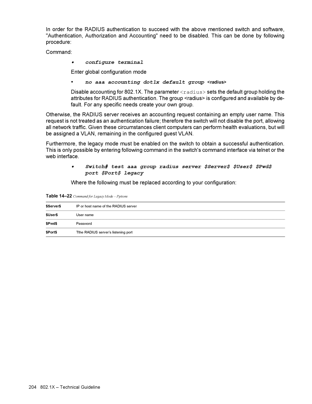 Barracuda Networks VERSION SP4 manual No aaa accounting dot1x default group radius 