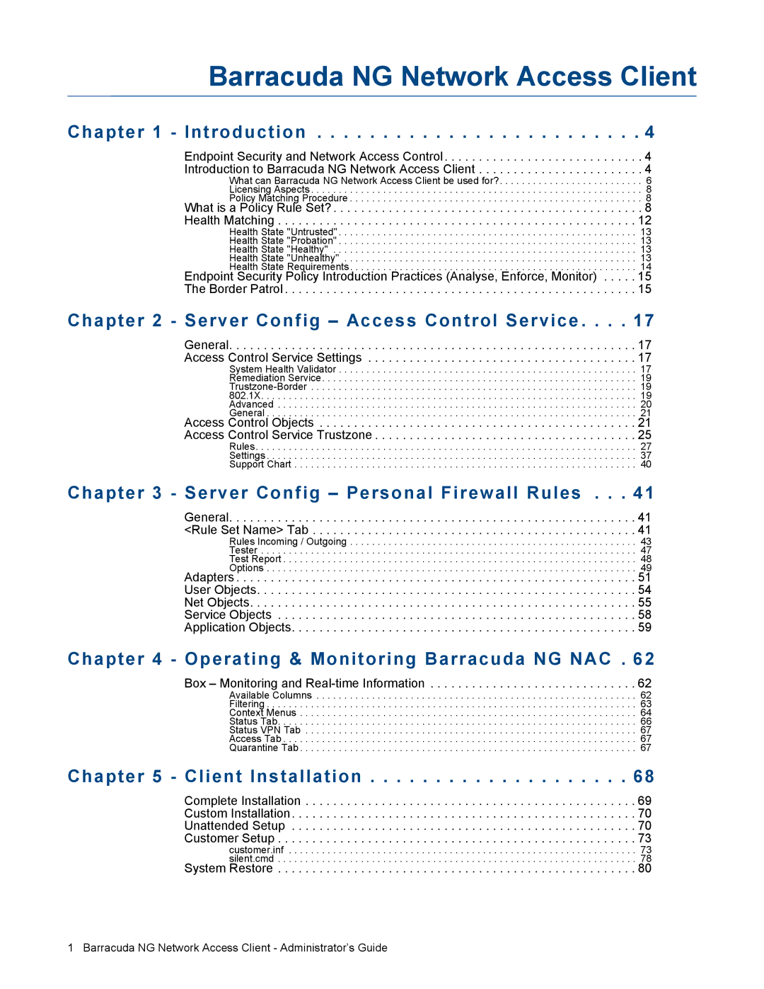 Barracuda Networks VERSION SP4 manual Barracuda NG Network Access Client 