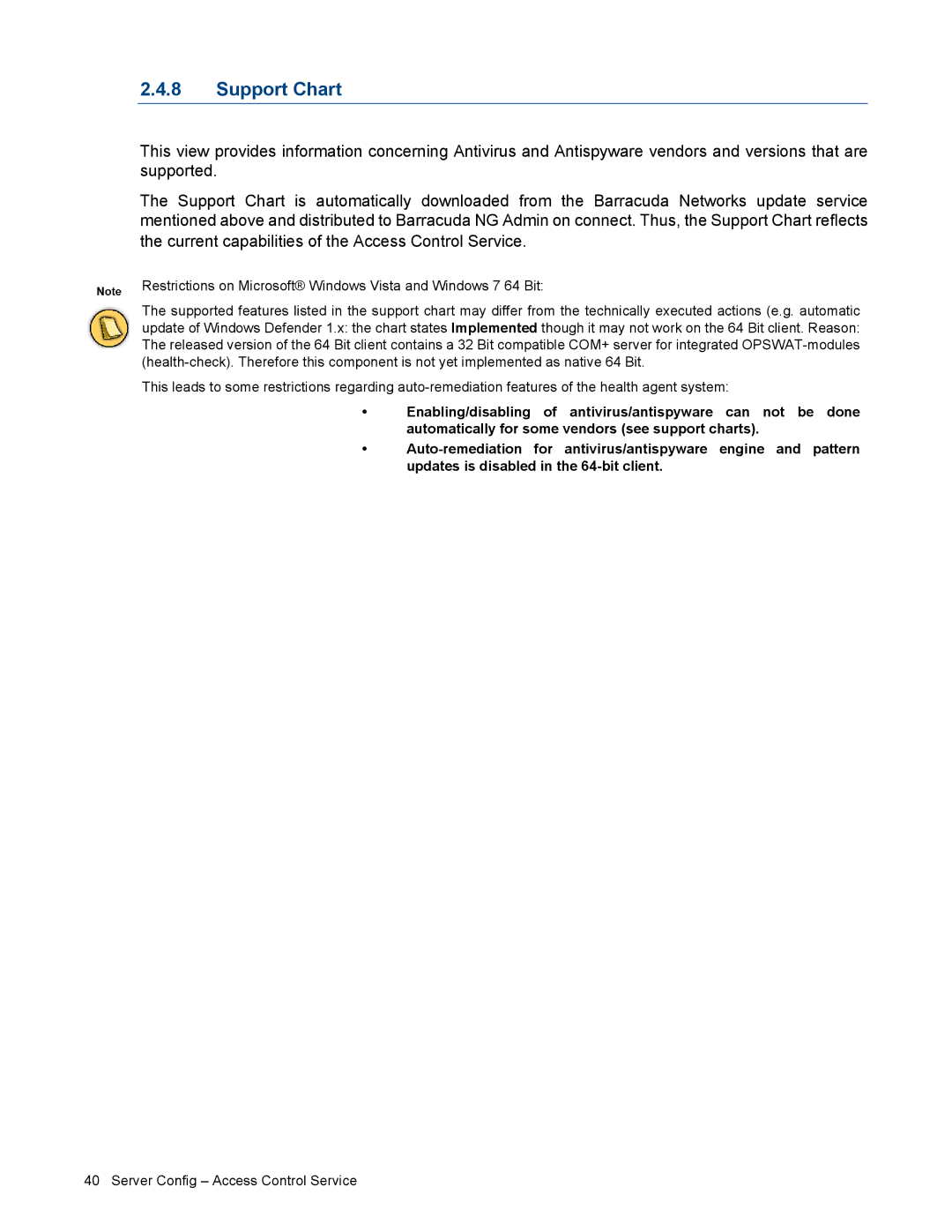 Barracuda Networks VERSION SP4 manual Support Chart 