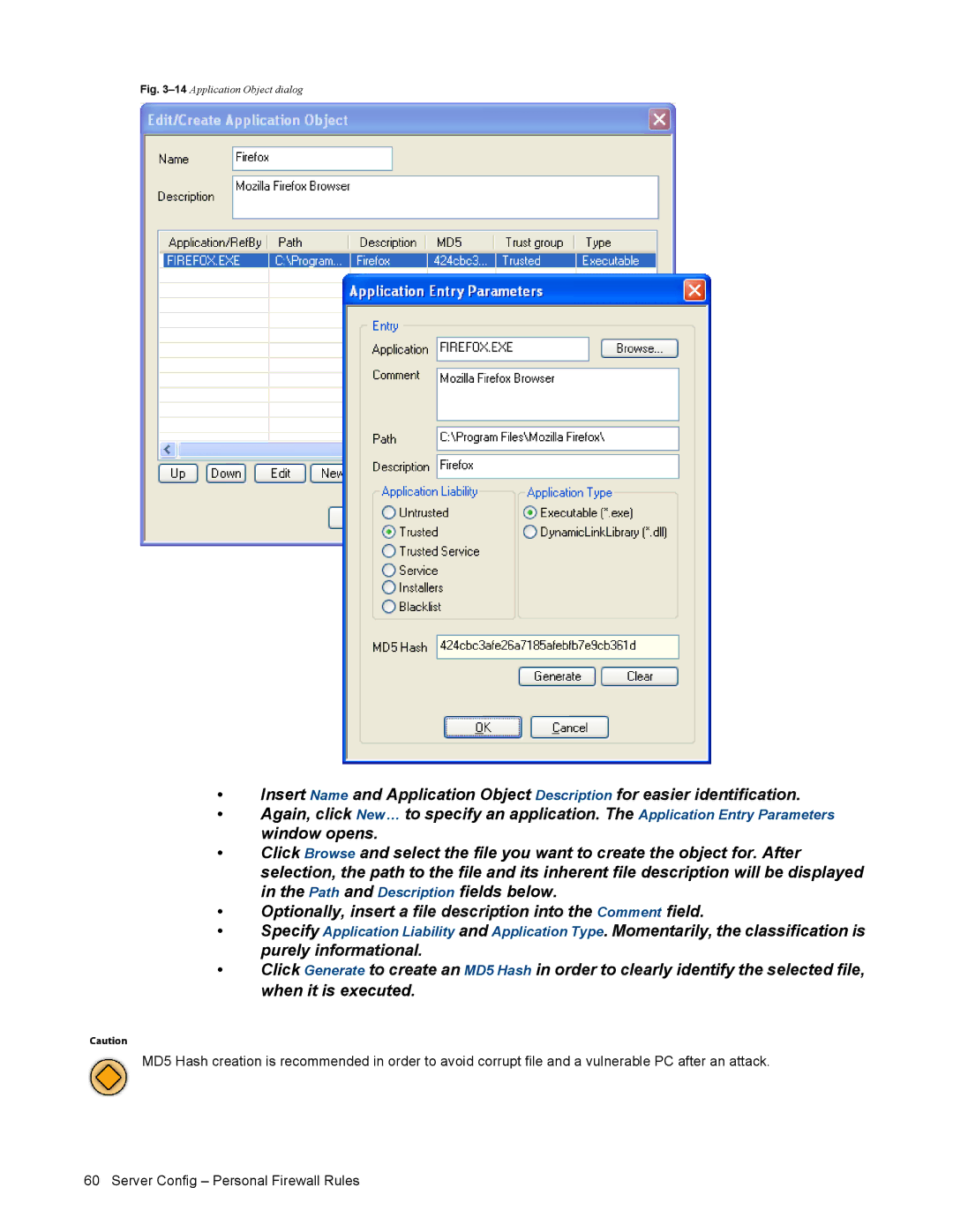 Barracuda Networks VERSION SP4 manual 14Application Object dialog 