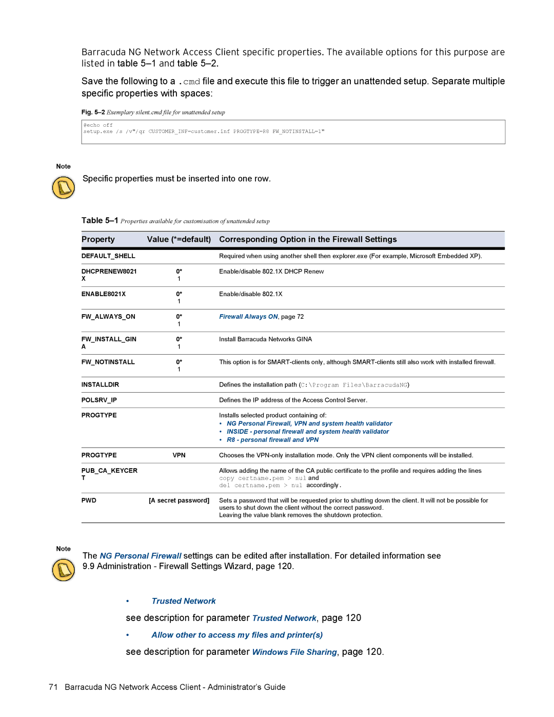 Barracuda Networks VERSION SP4 manual See description for parameter Trusted Network 