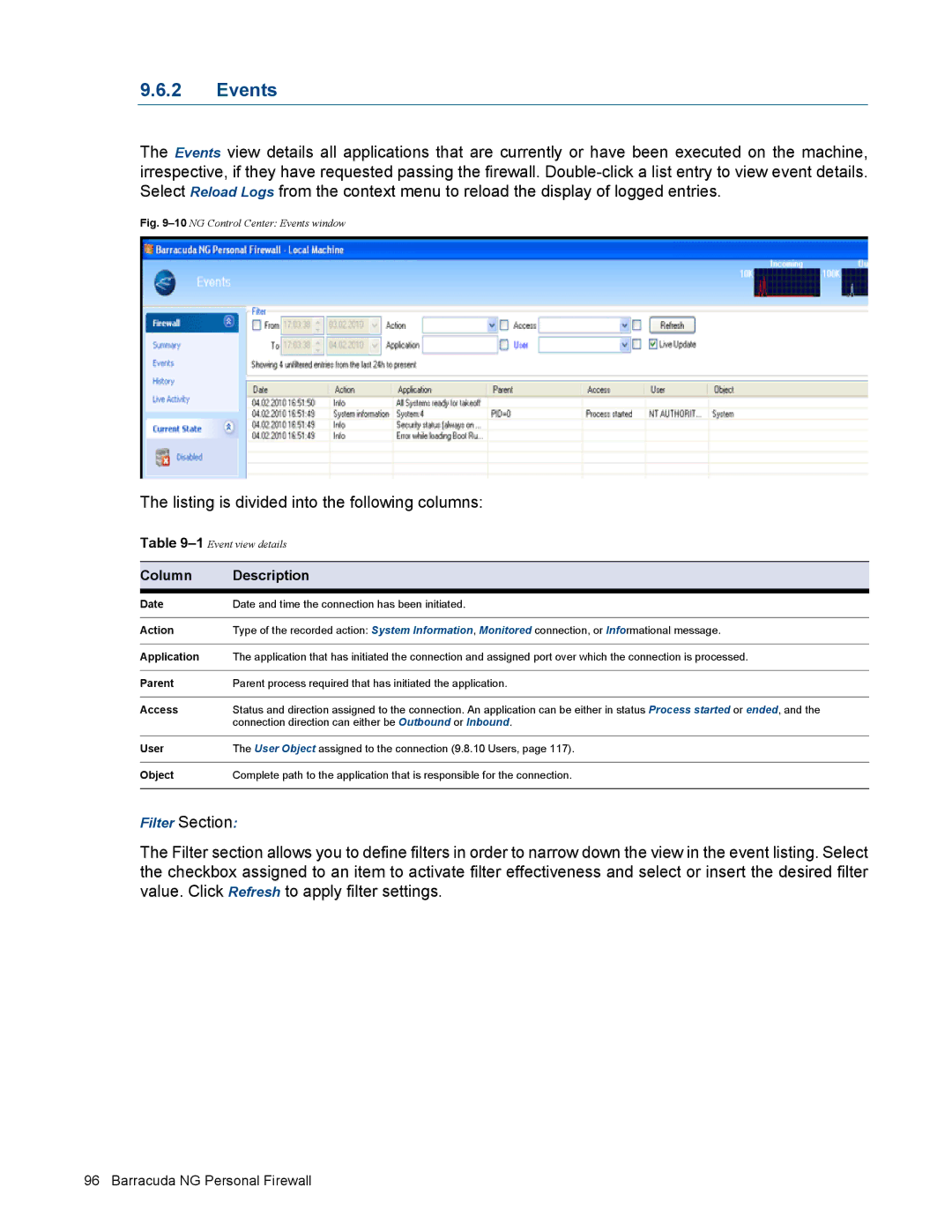 Barracuda Networks VERSION SP4 manual Events 