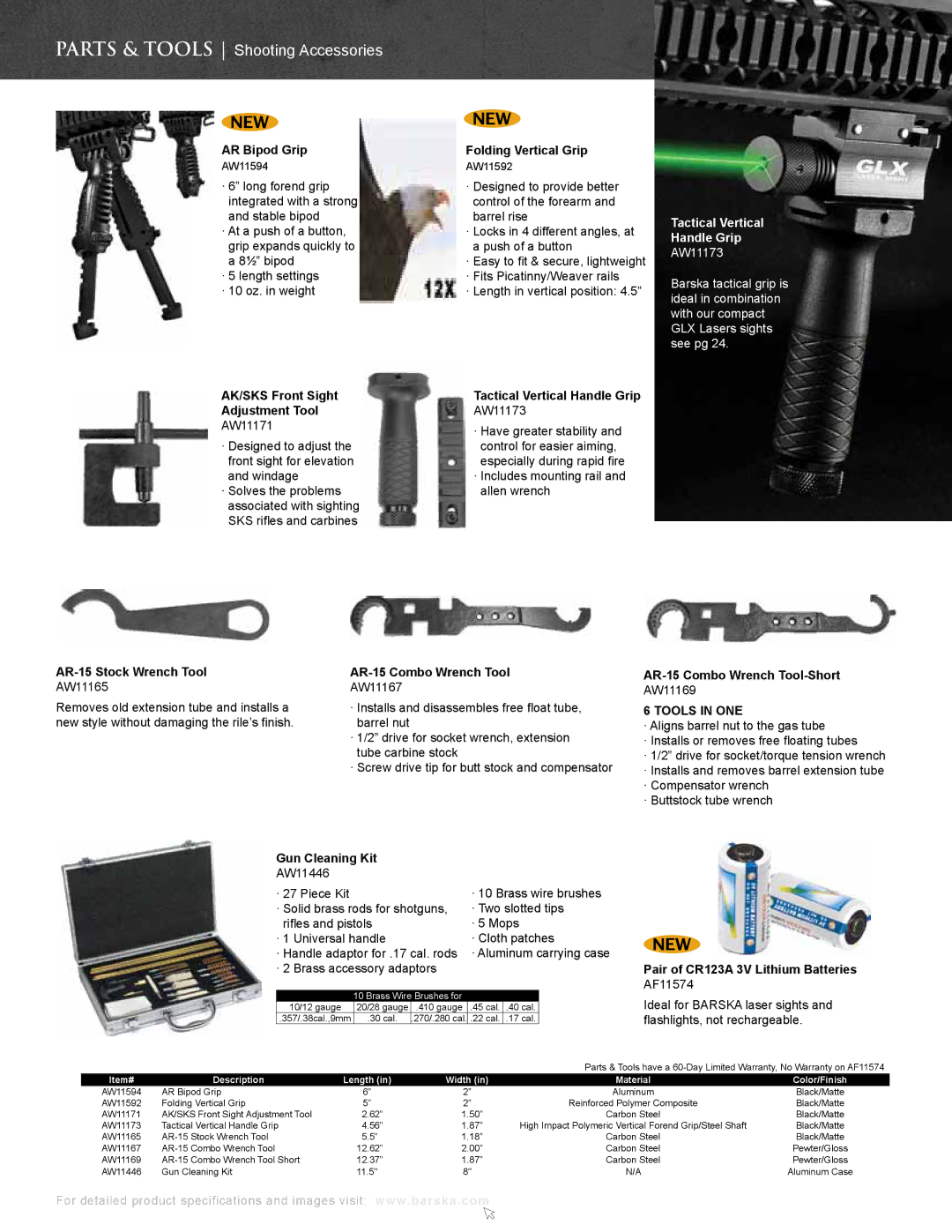 Barska AC10552 manual Parts & Tools Shooting Accessories, Tools in ONE 