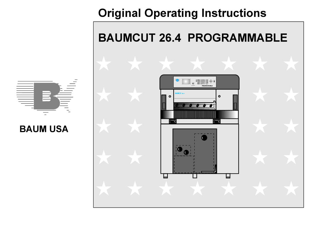 Baum Bros. Imports manual Baumcut 26.4 Programmable 