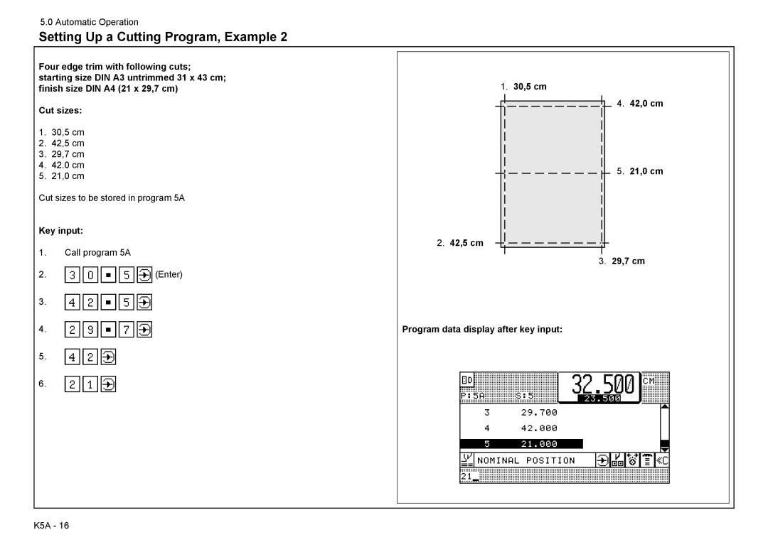 Baum Bros. Imports 26.4 manual Call program 5A Enter 