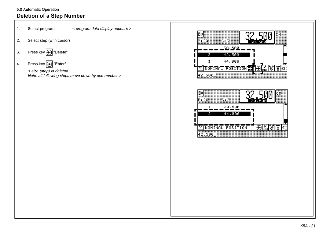 Baum Bros. Imports 26.4 manual Deletion of a Step Number 