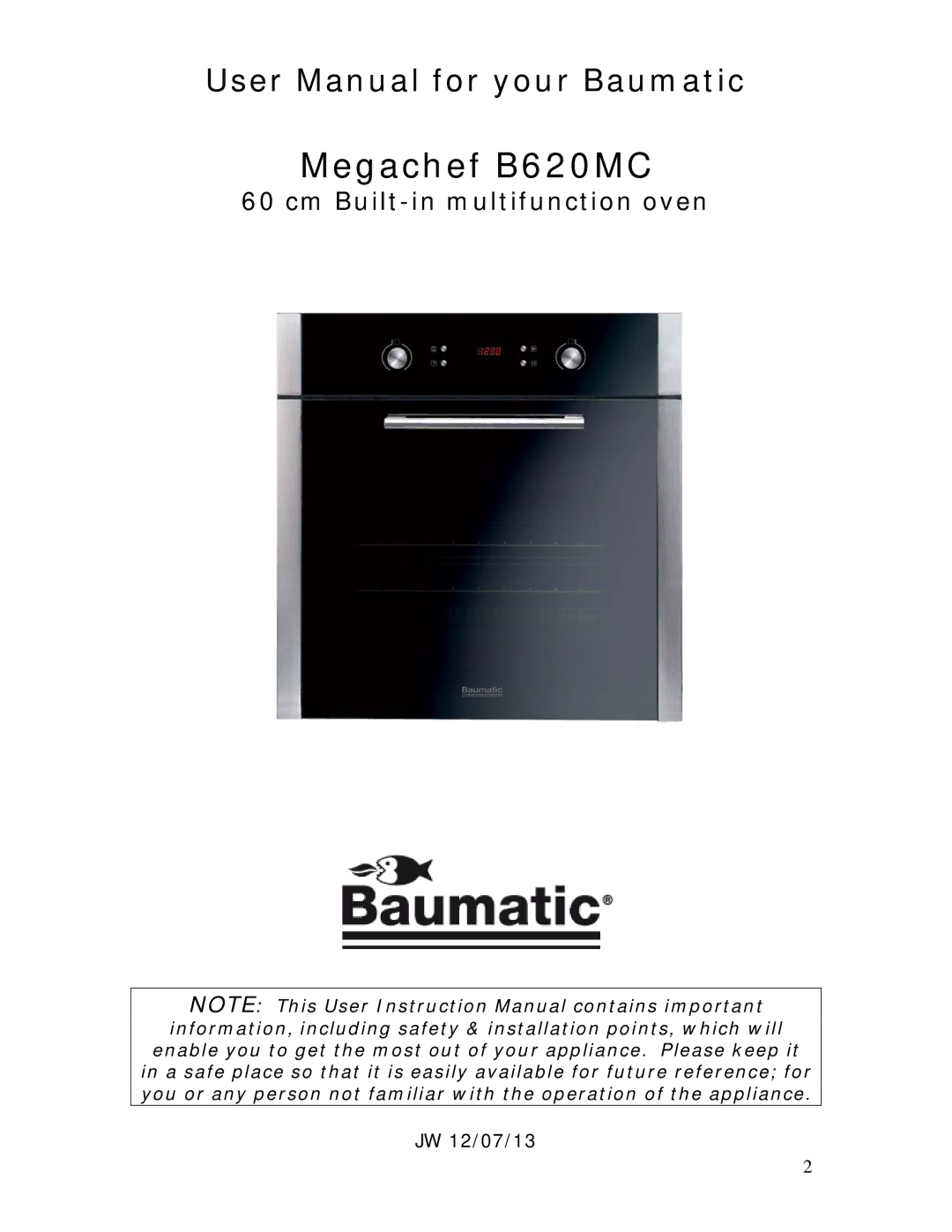 Baumatic manual Megachef B620MC 