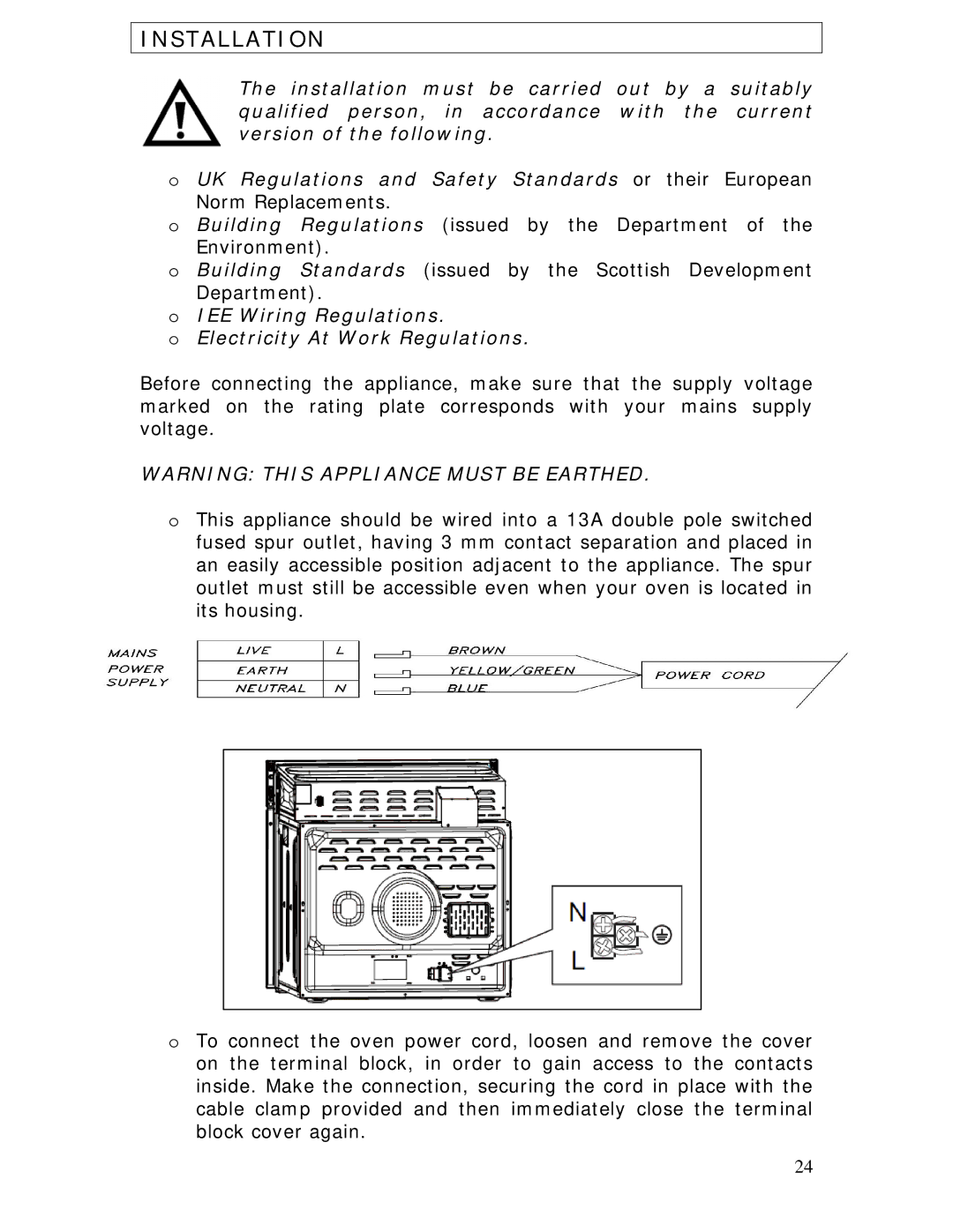 Baumatic B620MC manual Installation 