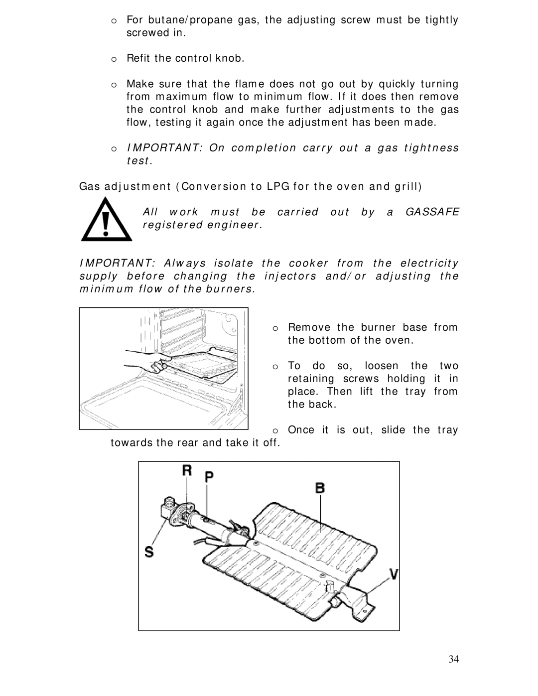 Baumatic BC190.2TCSS manual Important On completion carry out a gas tightness test 