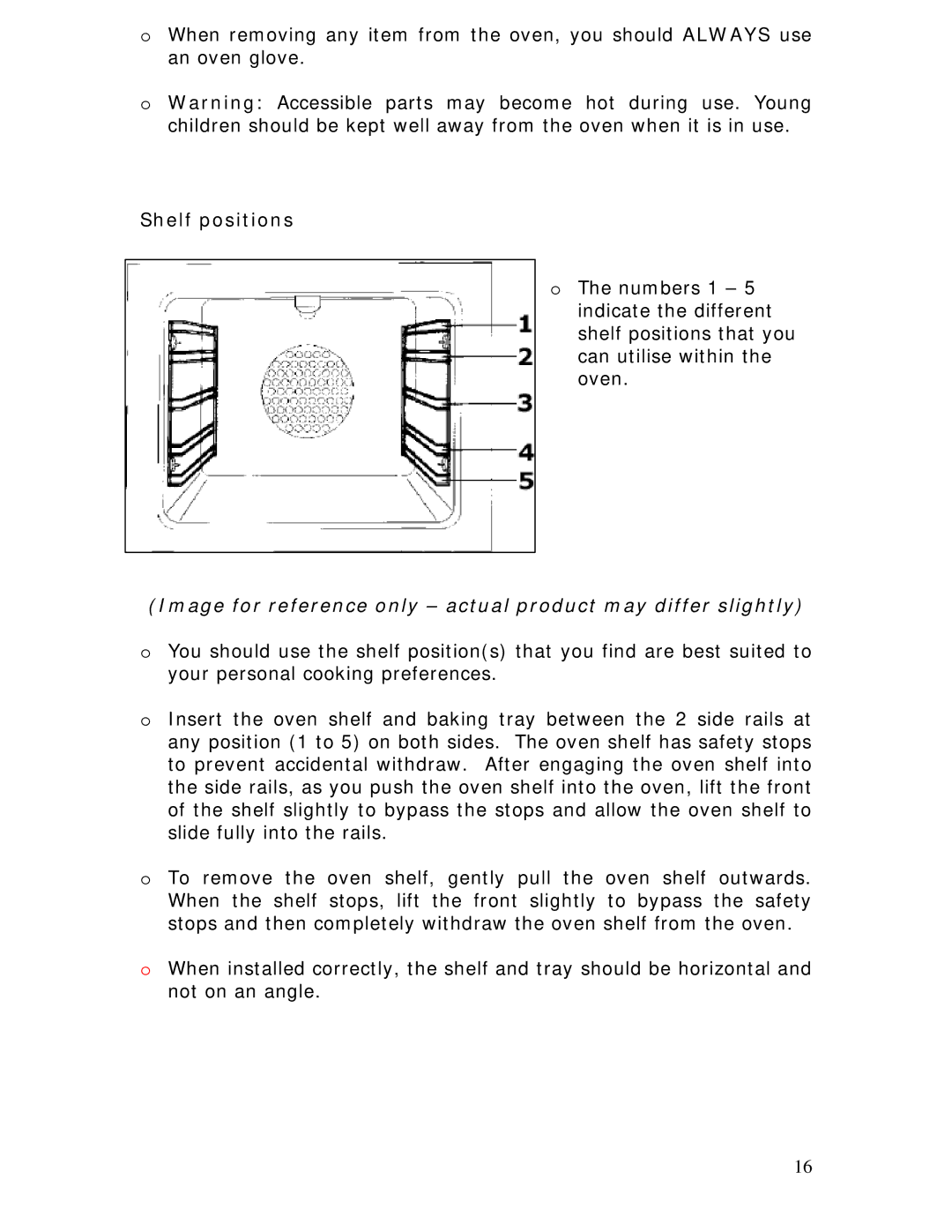 Baumatic BC391.3TCSS manual Shelf positions, Image for reference only actual product may differ slightly 