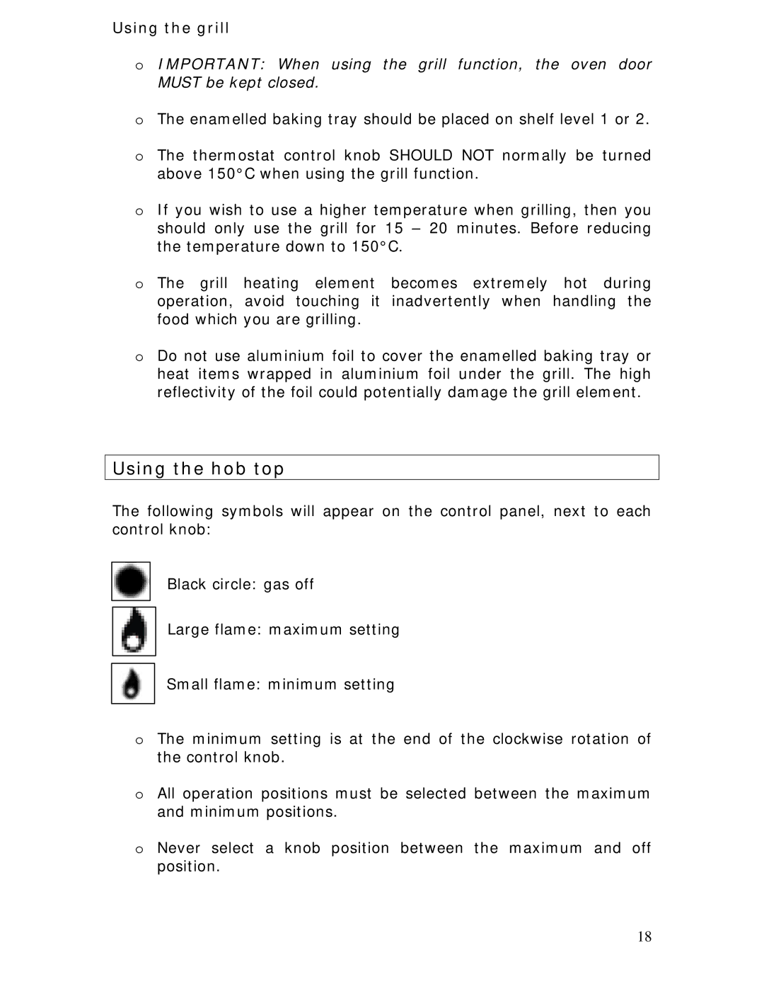 Baumatic BC391.3TCSS manual Using the hob top, Using the grill 