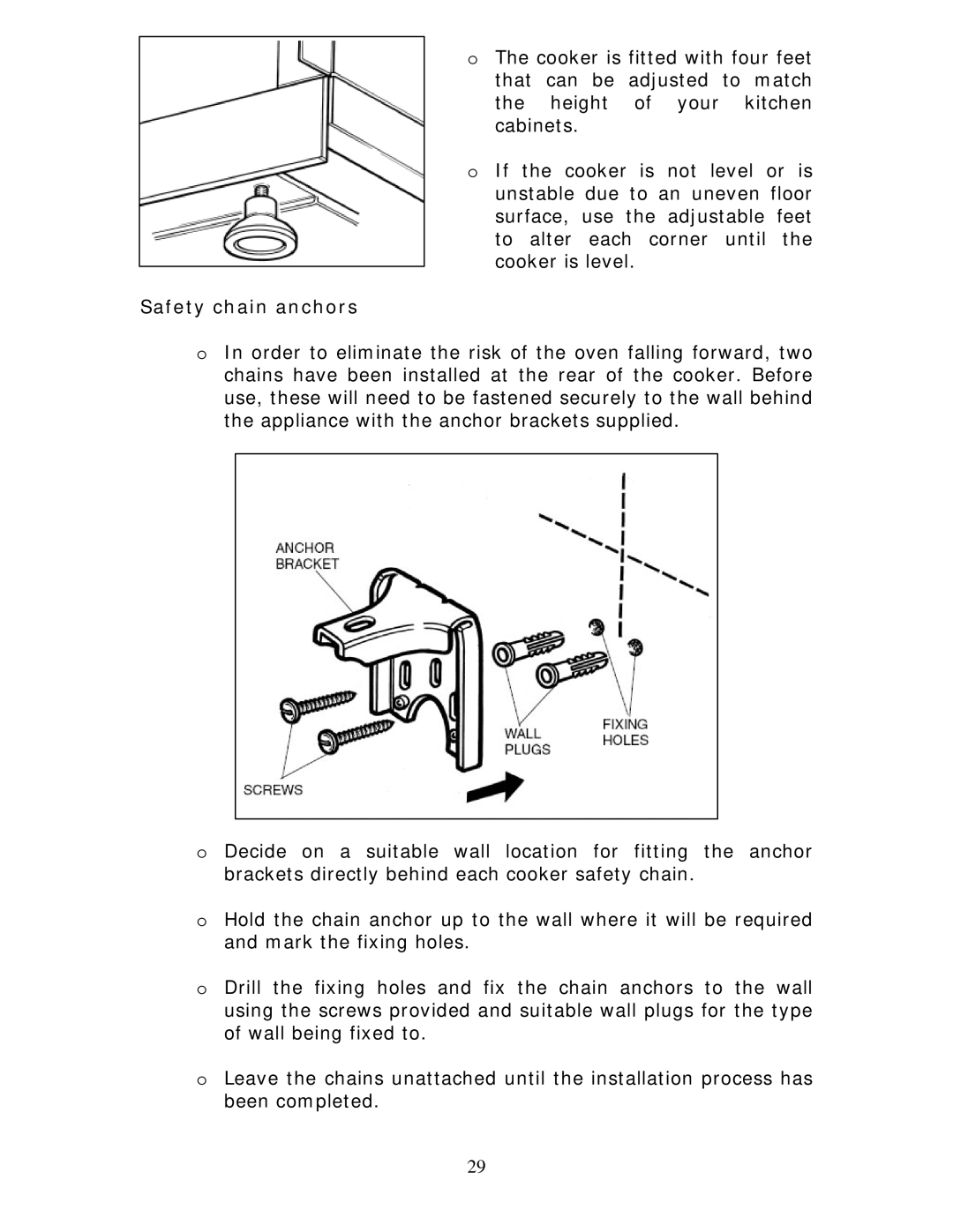 Baumatic BCE625BL manual Safety chain anchors 