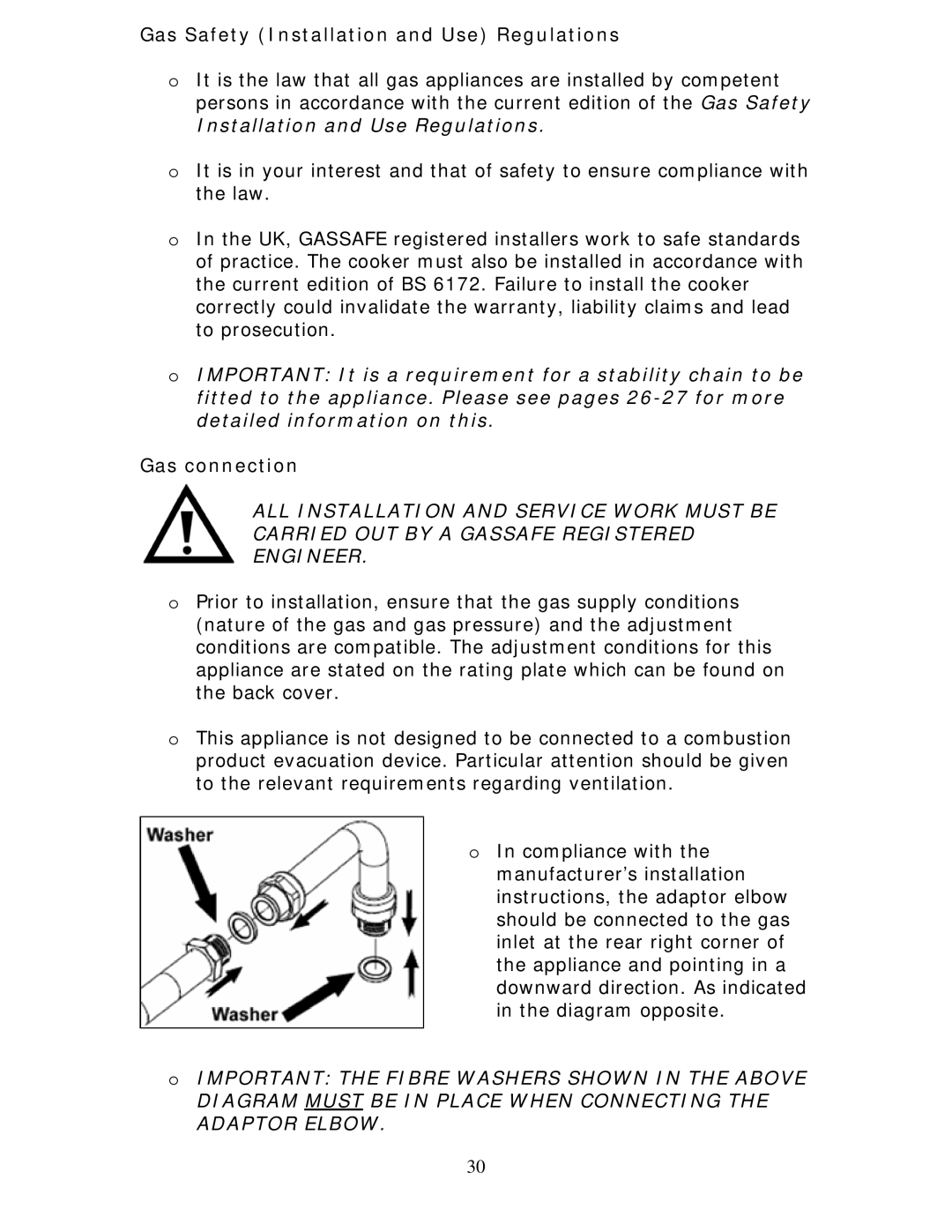 Baumatic BCG520R manual Gas Safety Installation and Use Regulations 