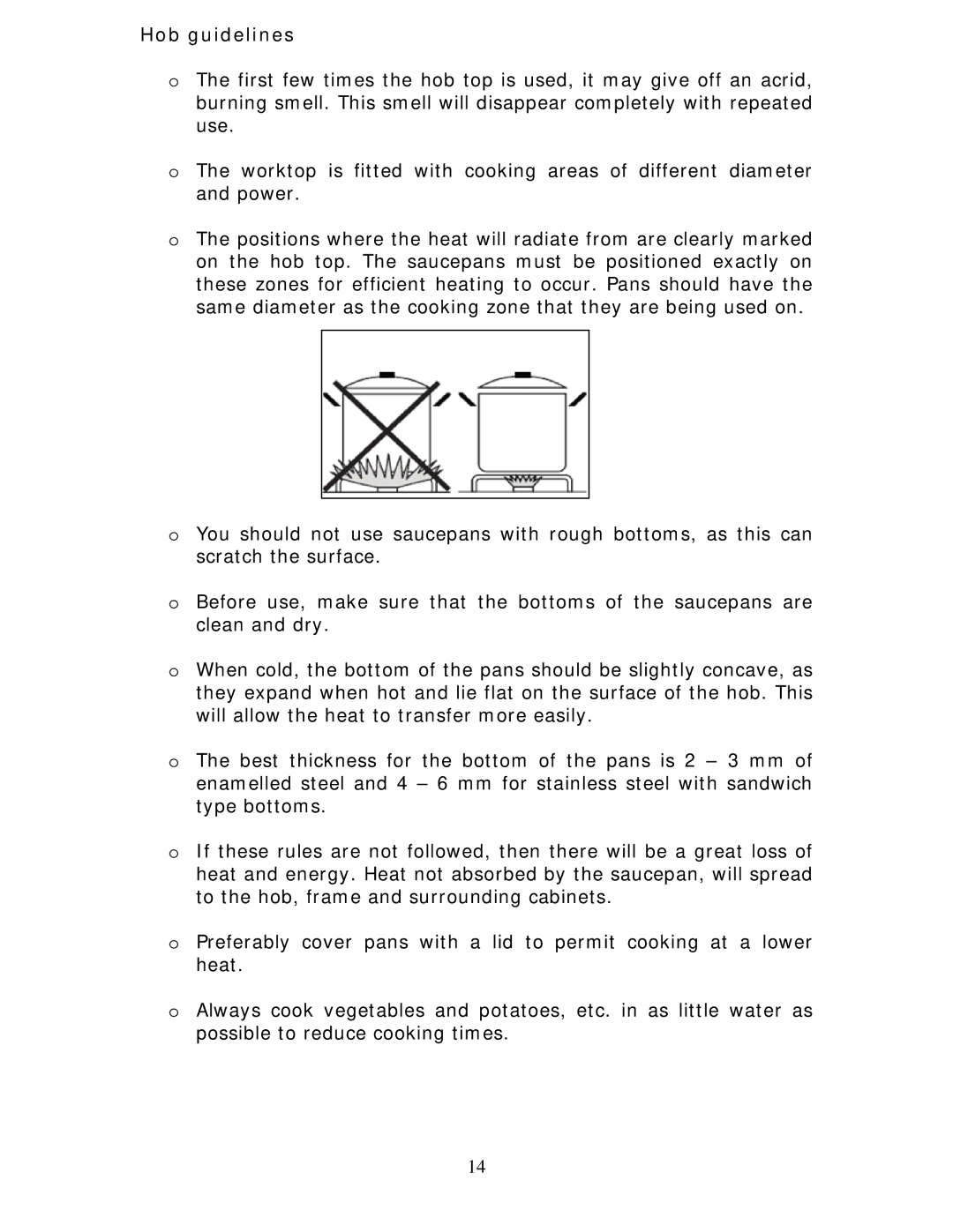 Baumatic BCG925SS manual Hob guidelines 