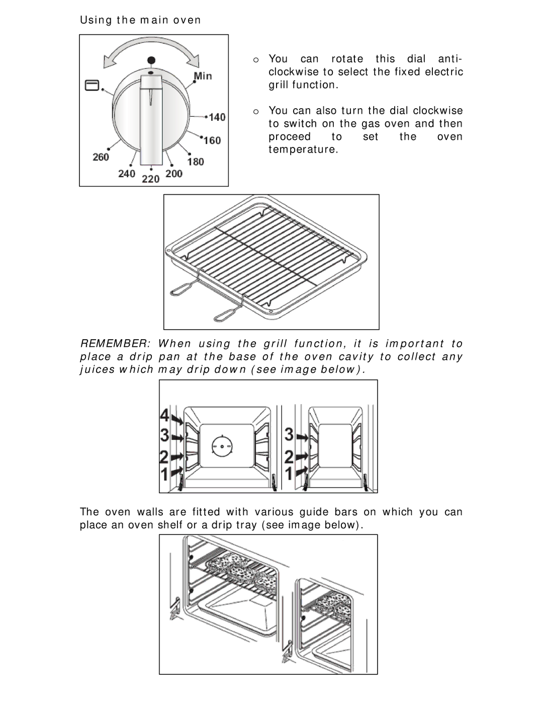 Baumatic BCG925SS manual Using the main oven 