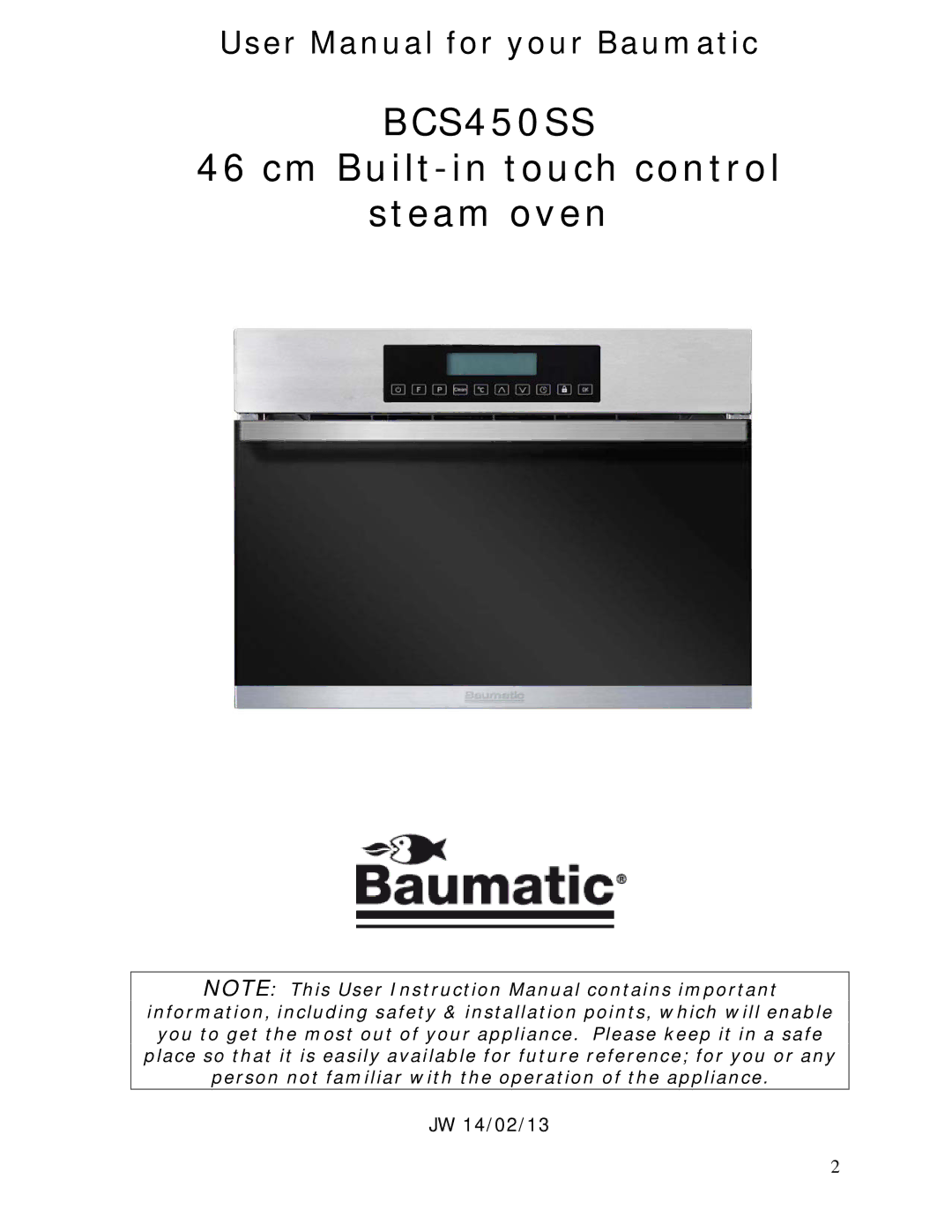 Baumatic BCS450SS manual 