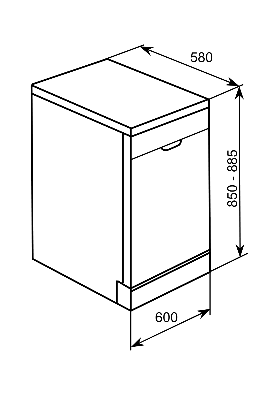 Baumatic BDF665W manual 580 850 600 