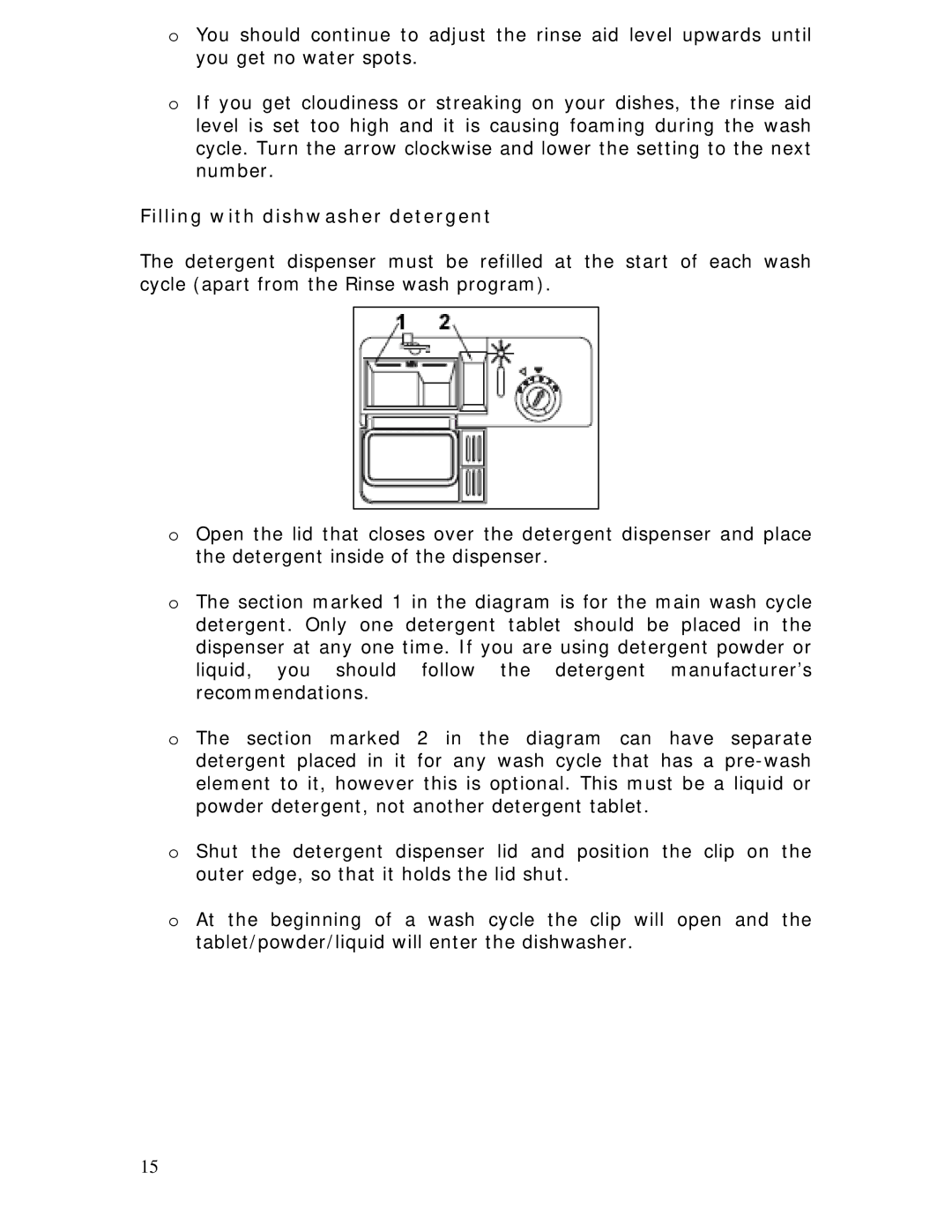 Baumatic BDW45.1 manual Filling with dishwasher detergent 