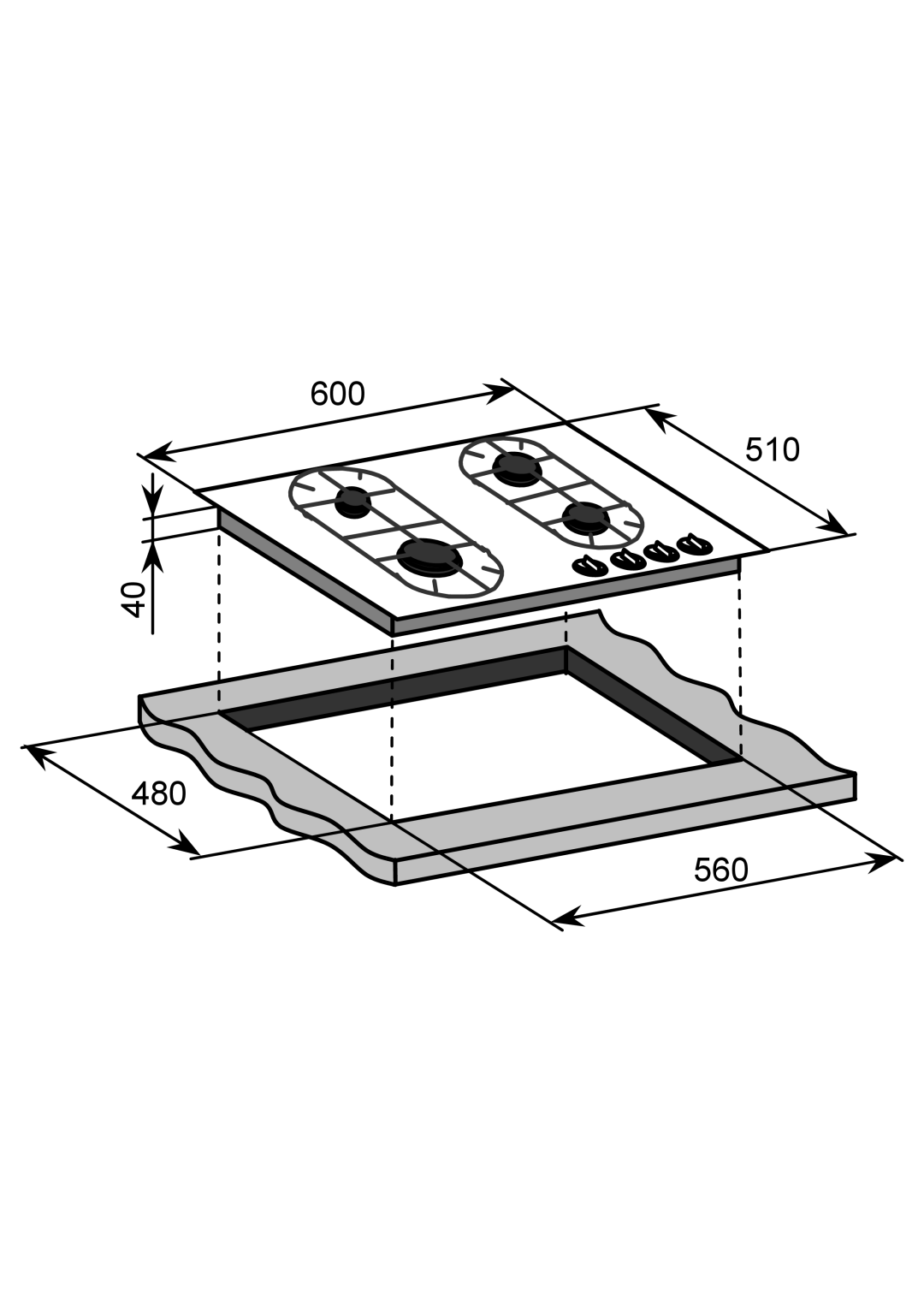 Baumatic BGG64W manual 600 560 