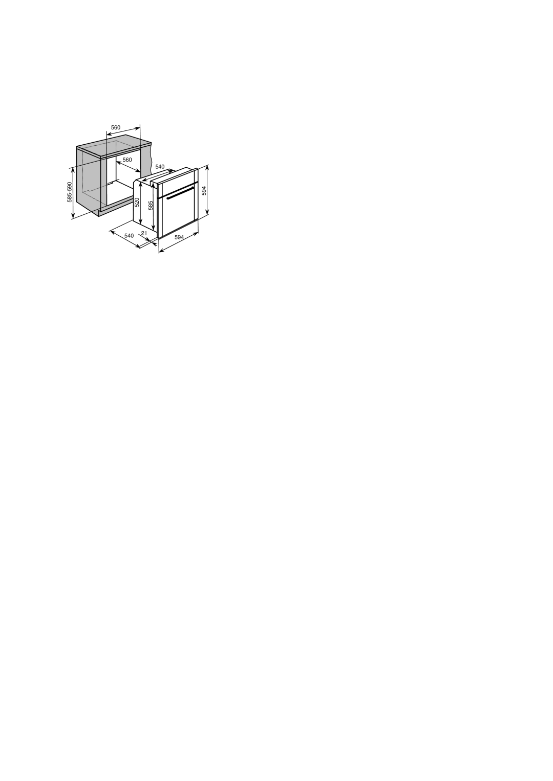 Baumatic BO667TS.DD manual 585-590 560 520 540 594 