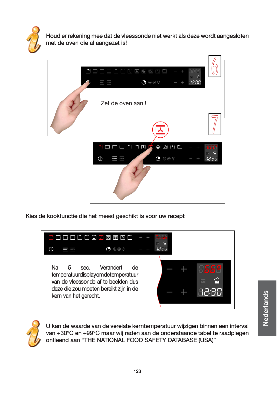 Baumatic BO667TS.DD manual Italiano English Français Deutsch, Nederlands Español, Português, Zet de oven aan 