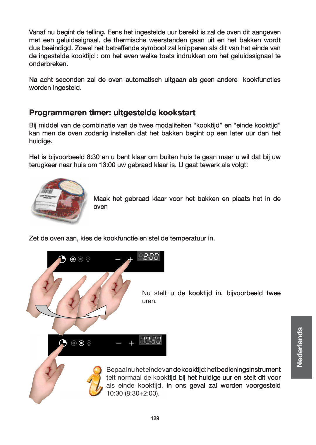 Baumatic BO667TS.DD manual Programmeren timer uitgestelde kookstart 