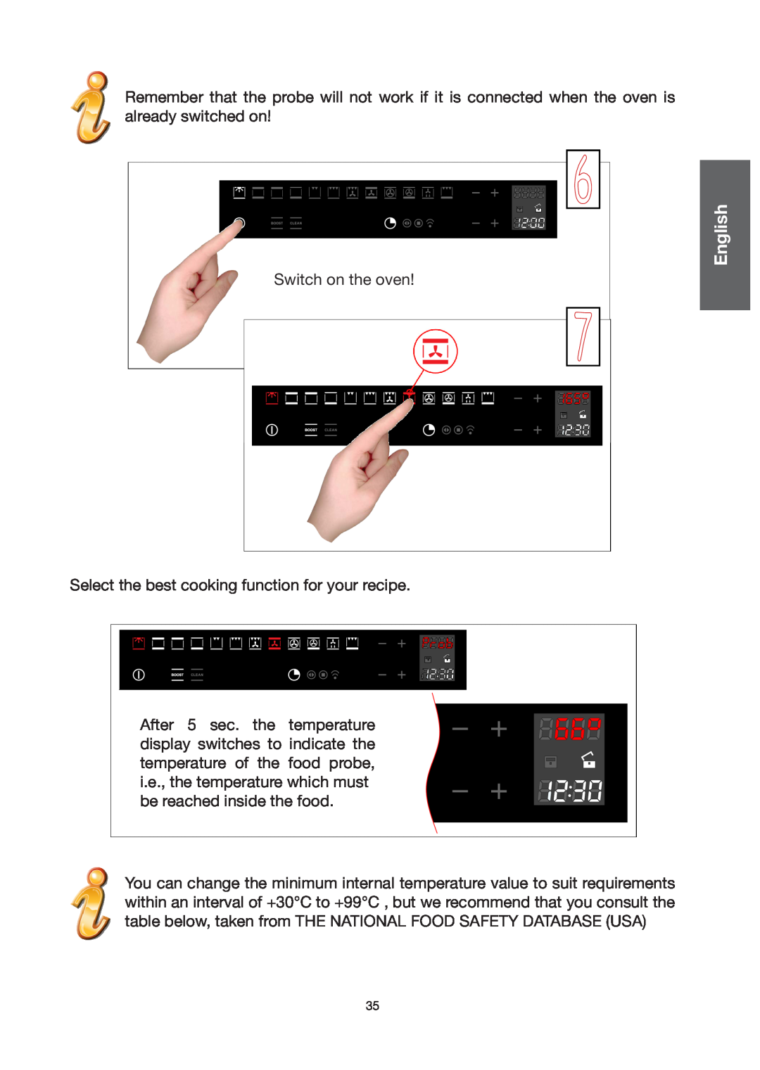 Baumatic BO667TS.DD manual Italiano, English, Français, Deutsch, Nederlands Español, Português, Switch on the oven 